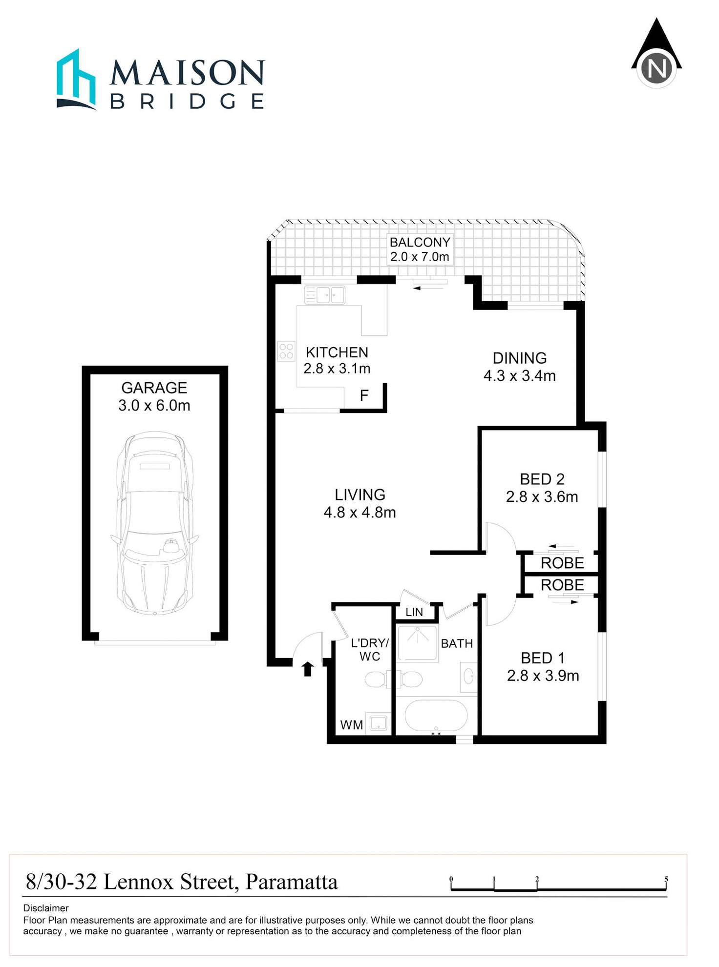 Floorplan of Homely unit listing, 8/30-32 Lennox Street, Parramatta NSW 2150