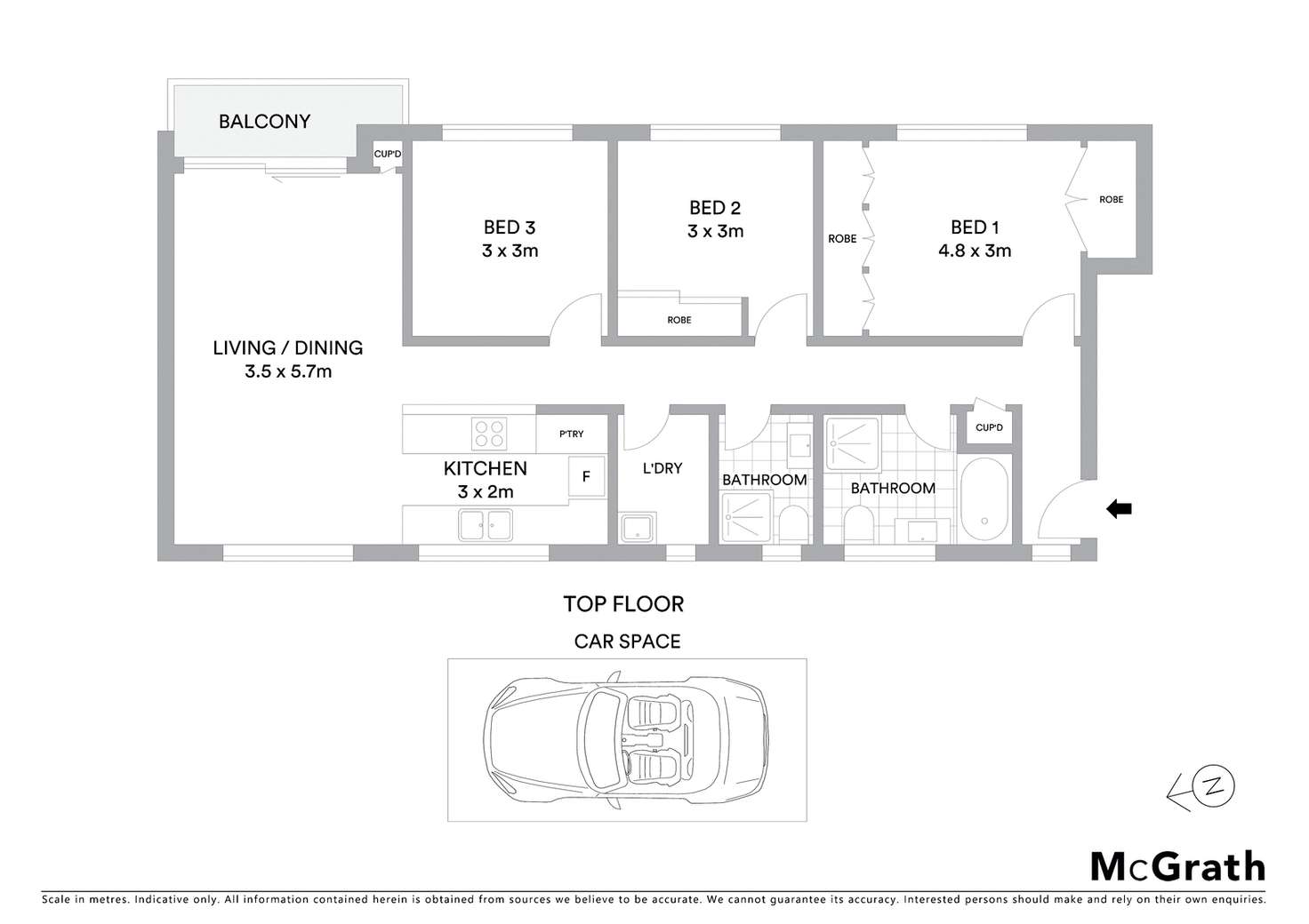 Floorplan of Homely apartment listing, 6/5 Carlisle Street, Tamarama NSW 2026