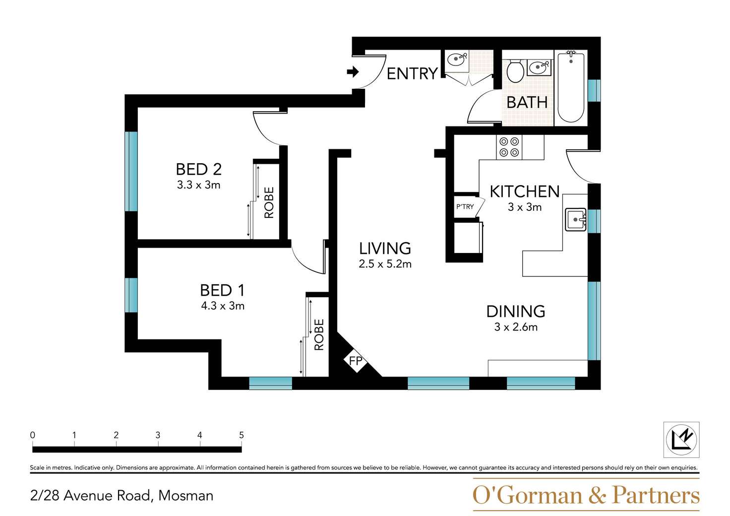 Floorplan of Homely apartment listing, 2/28 Avenue Road, Mosman NSW 2088