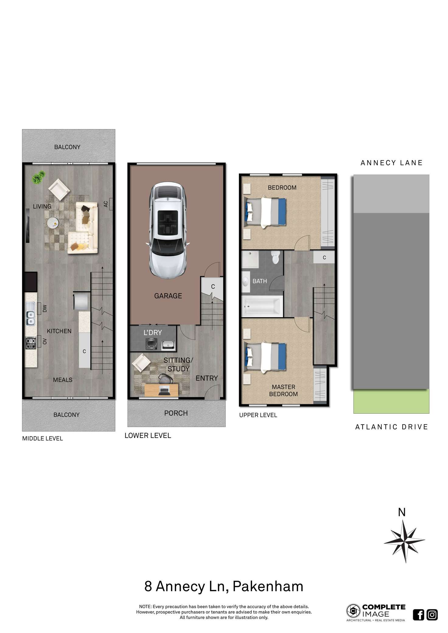 Floorplan of Homely townhouse listing, 8 Annecy Lane, Pakenham VIC 3810