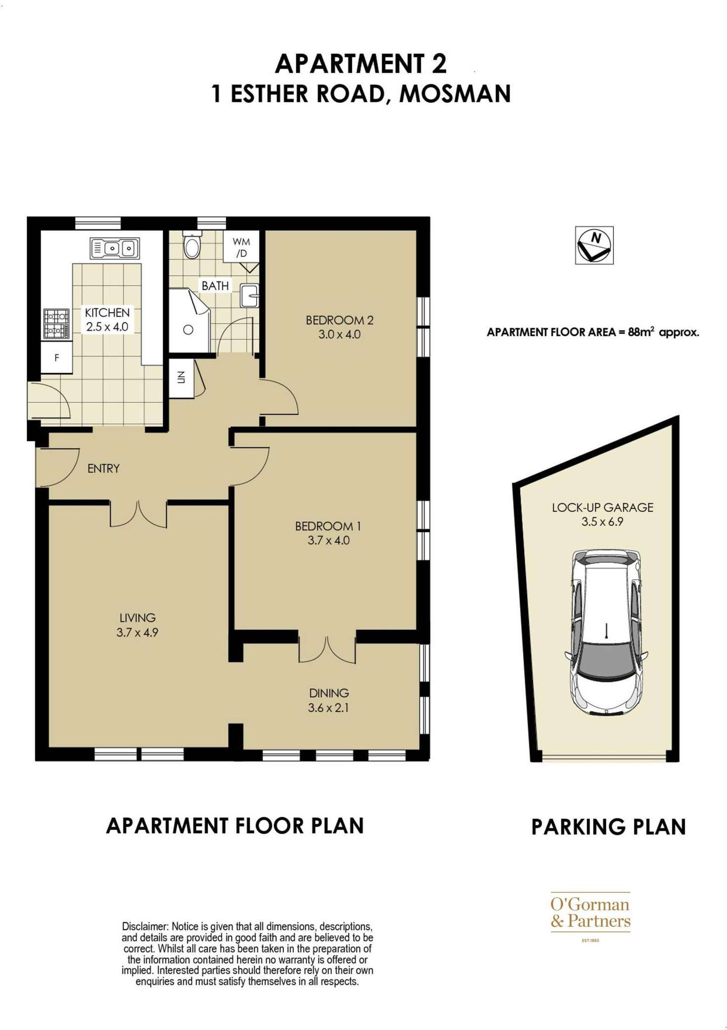 Floorplan of Homely apartment listing, 2/1 Esther Road, Mosman NSW 2088