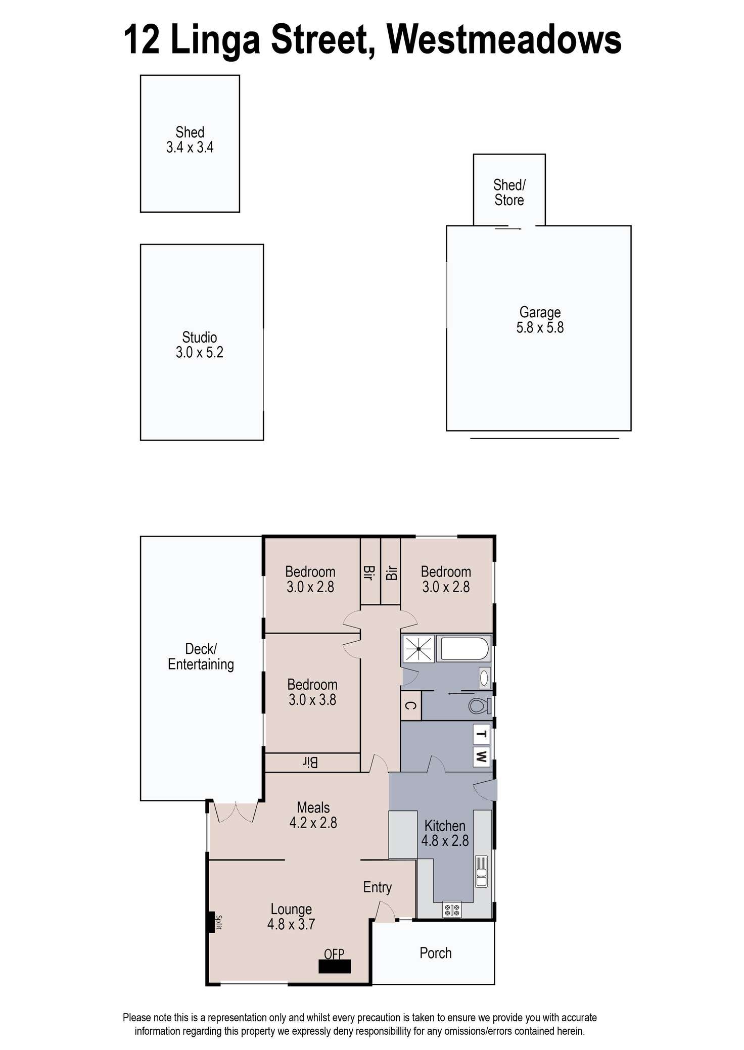 Floorplan of Homely house listing, 12 Linga Street, Westmeadows VIC 3049