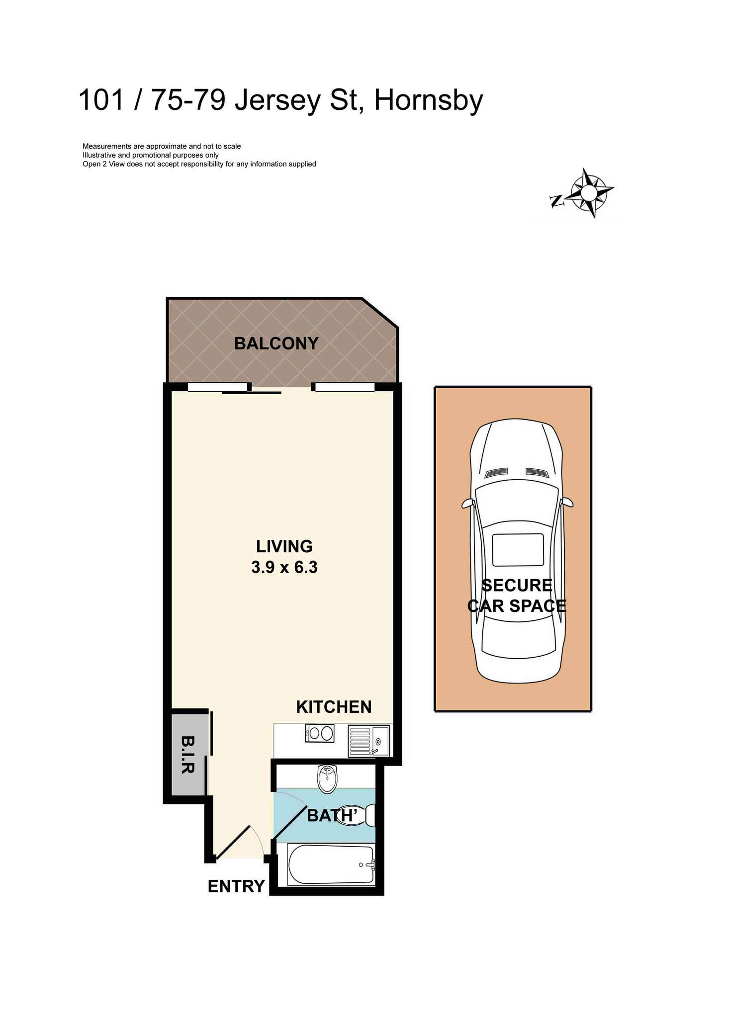 Floorplan of Homely apartment listing, 101/75-79 Jersey Street North, Hornsby NSW 2077
