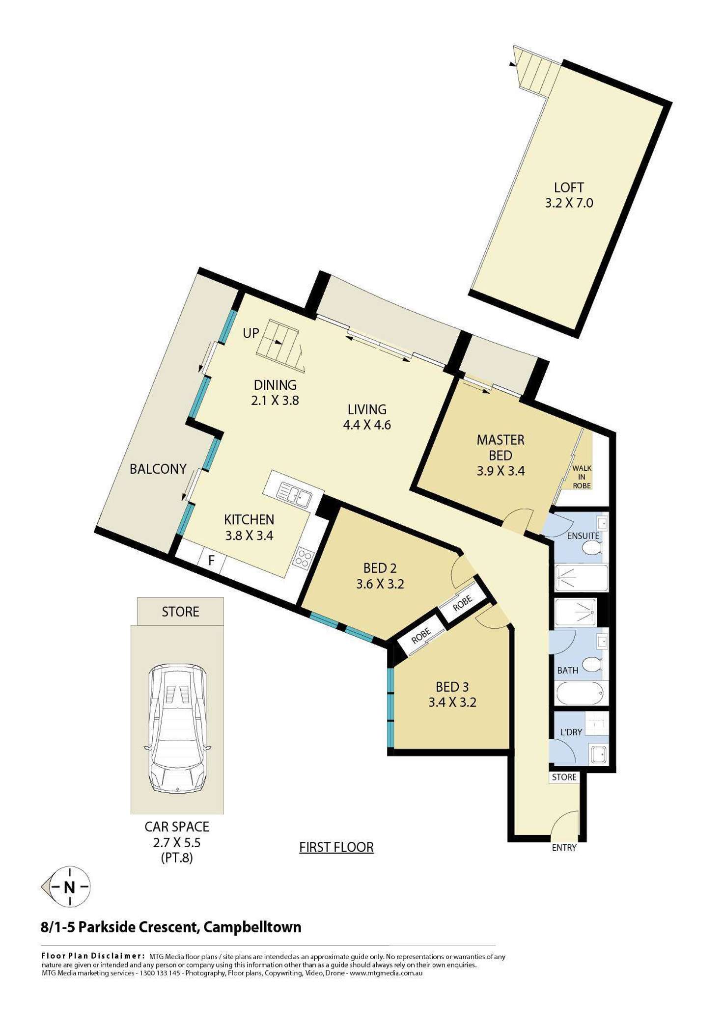 Floorplan of Homely apartment listing, 8/1-5 Parkside Crescent, Campbelltown NSW 2560