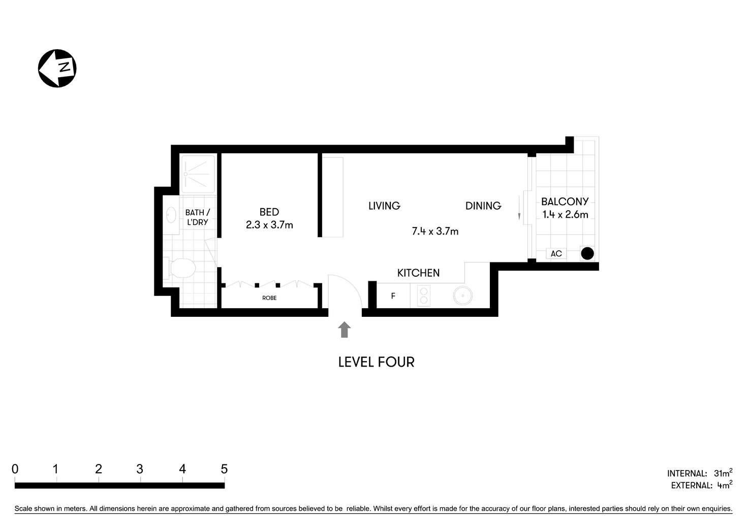 Floorplan of Homely studio listing, 54/4-8 Waters Road, Neutral Bay NSW 2089