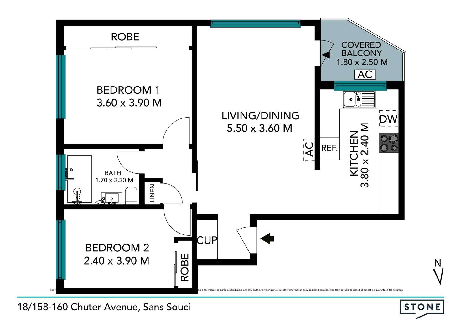 Floorplan of Homely unit listing, 18/158-160 Chuter Avenue, Sans Souci NSW 2219