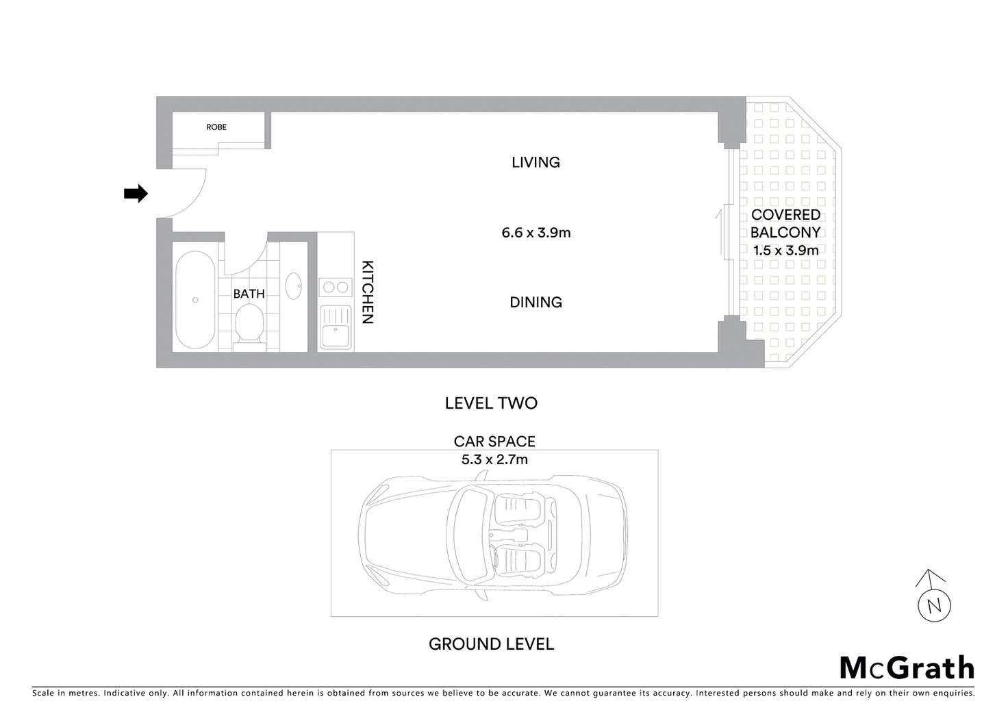 Floorplan of Homely studio listing, 57/75-79 Jersey Street North, Hornsby NSW 2077