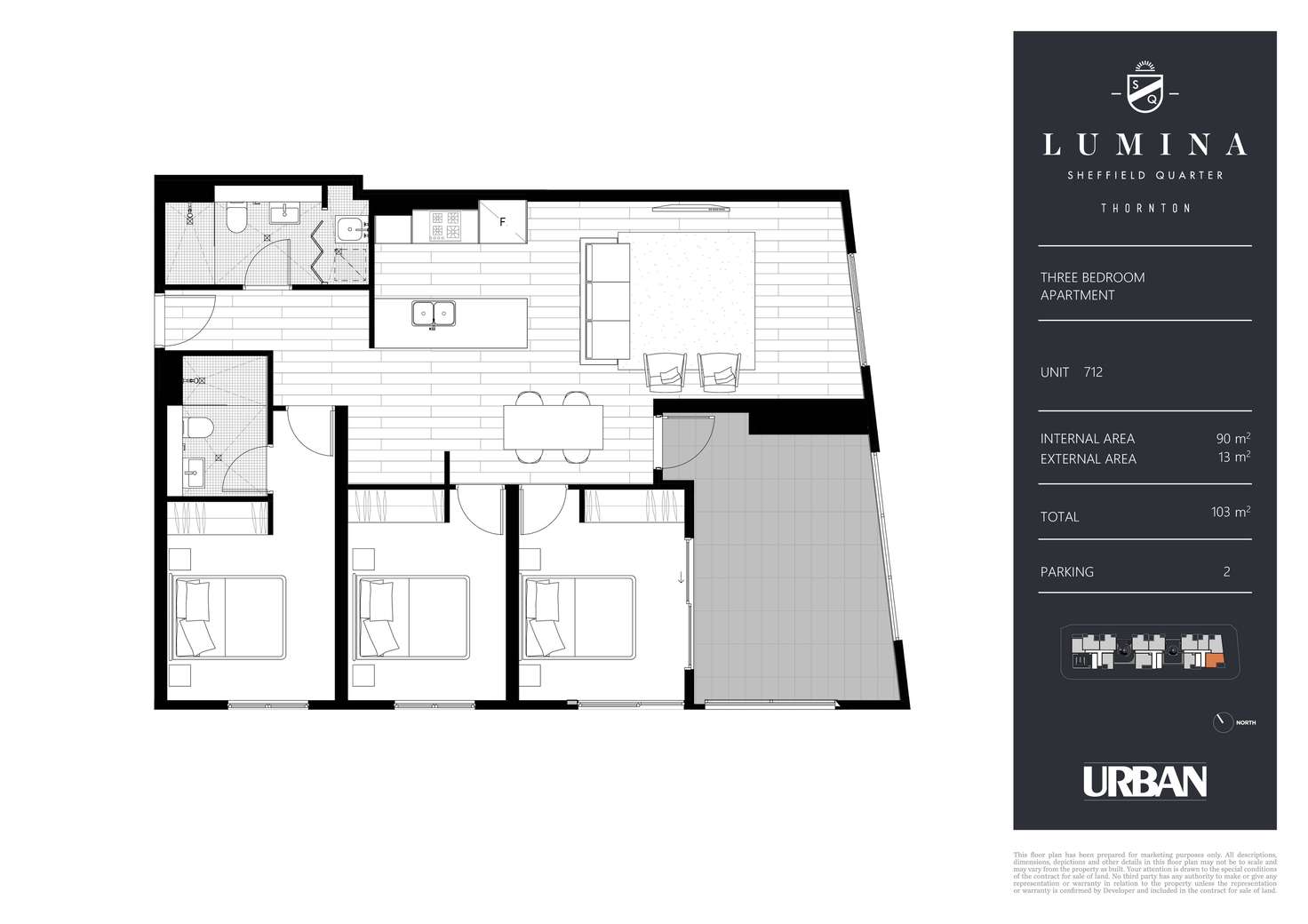 Floorplan of Homely apartment listing, 712/26A Lord Sheffield Circuit, Penrith NSW 2750