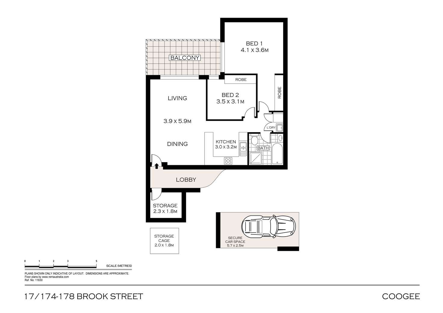 Floorplan of Homely apartment listing, 5/174-178 Brook Street, Coogee NSW 2034