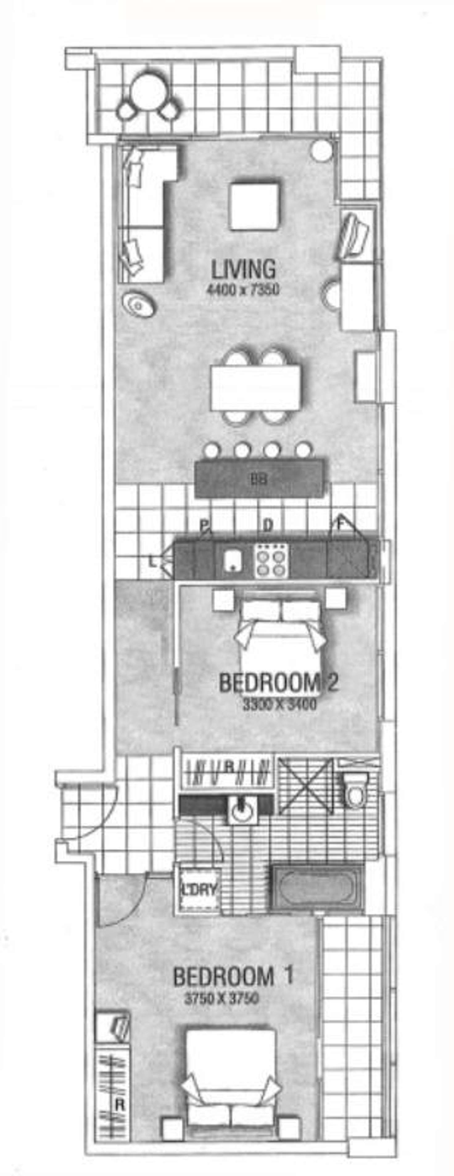 Floorplan of Homely apartment listing, 406/104 North Terrace, Adelaide SA 5000