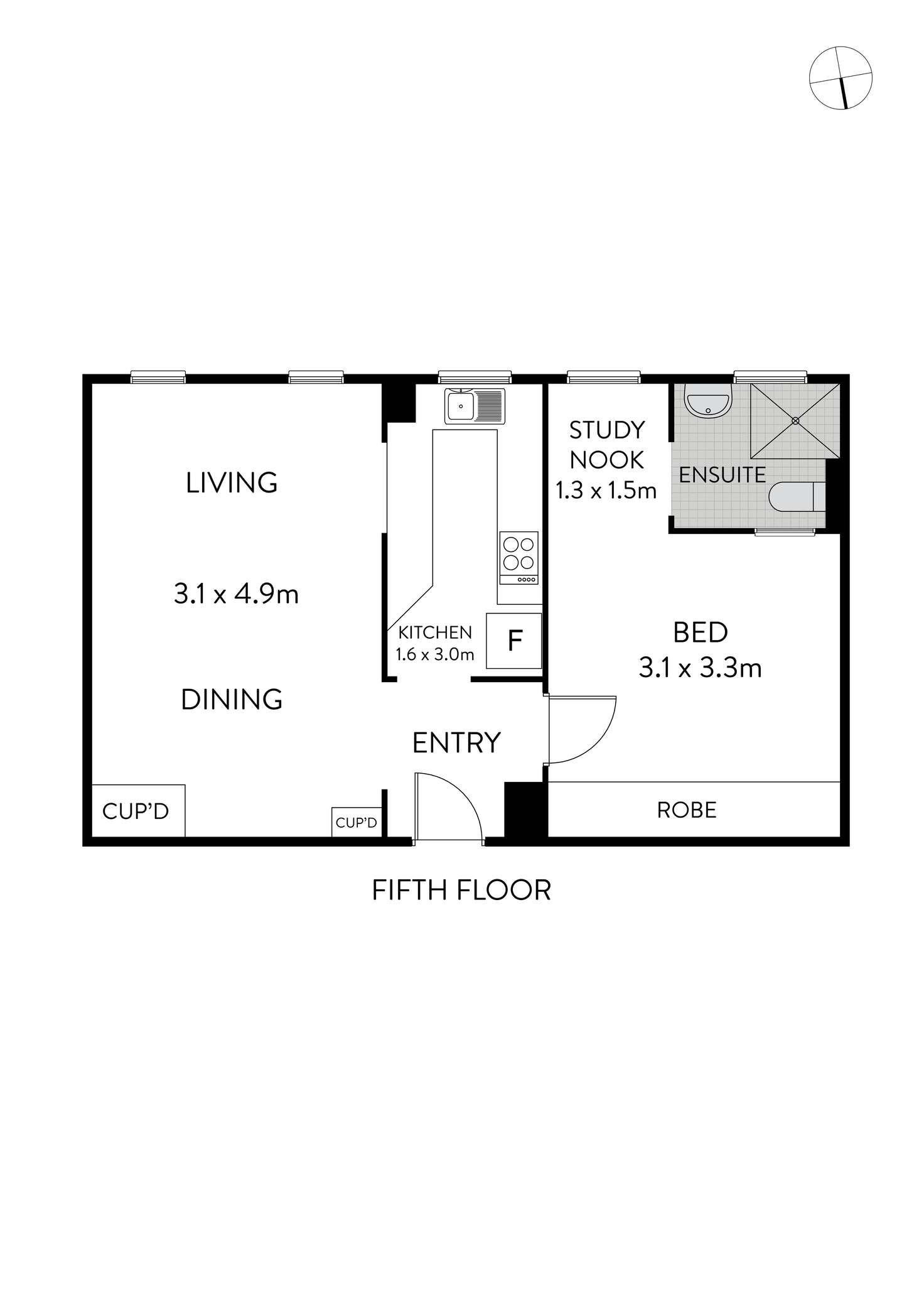 Floorplan of Homely apartment listing, 53/6 Stanley Street, Darlinghurst NSW 2010