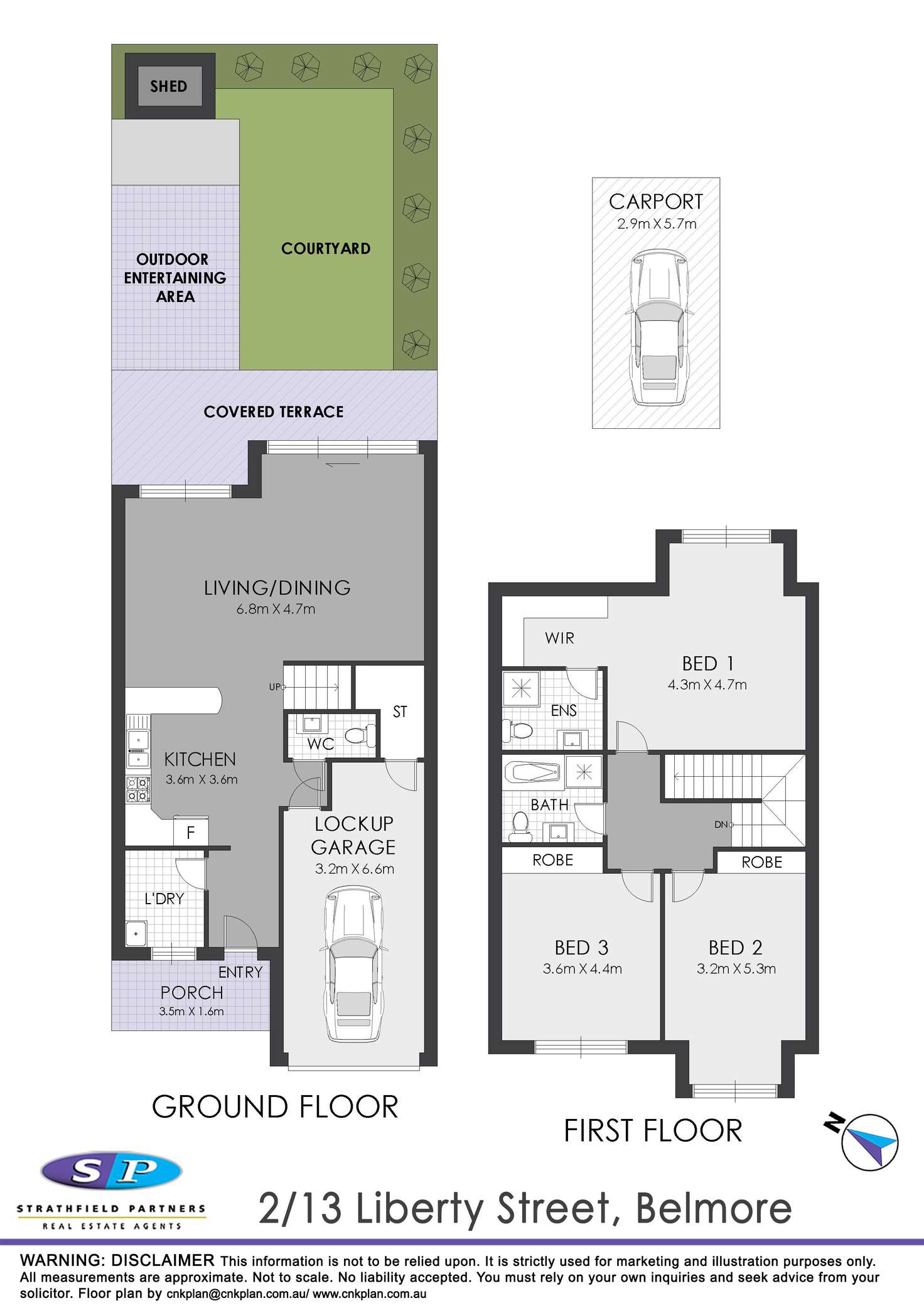 Floorplan of Homely townhouse listing, 2/13 Liberty Street, Belmore NSW 2192