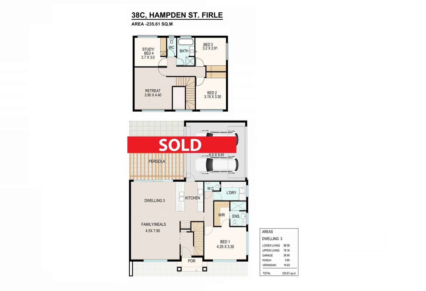Floorplan of Homely house listing, 38A, B & C Hampden Street, Firle SA 5070