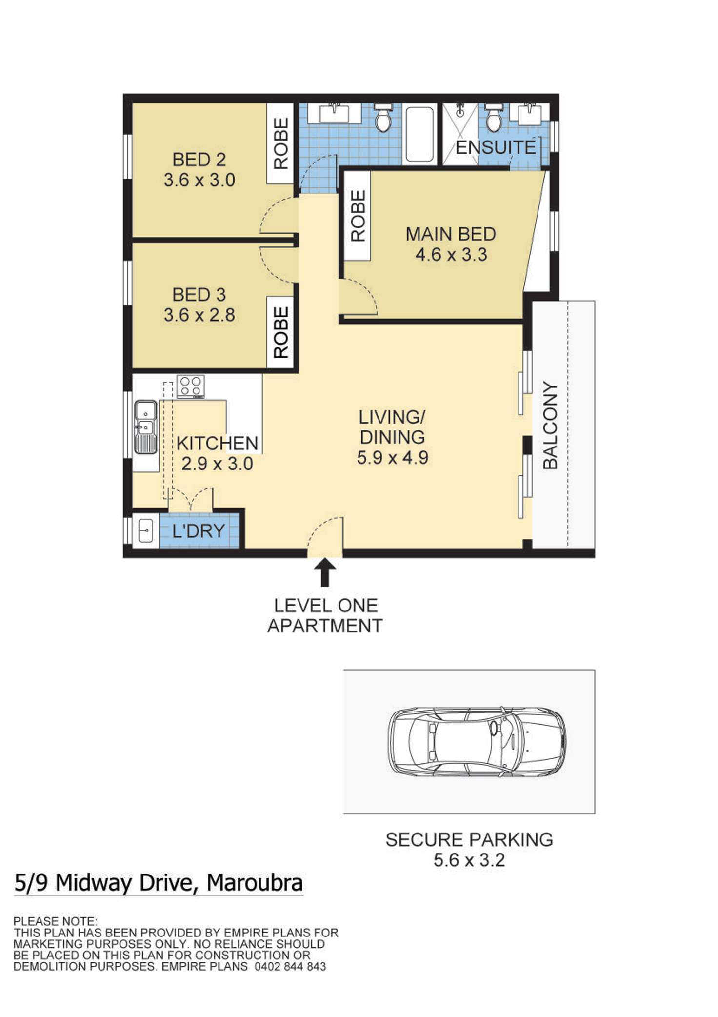Floorplan of Homely apartment listing, 5/9 Midway Drive, Maroubra NSW 2035