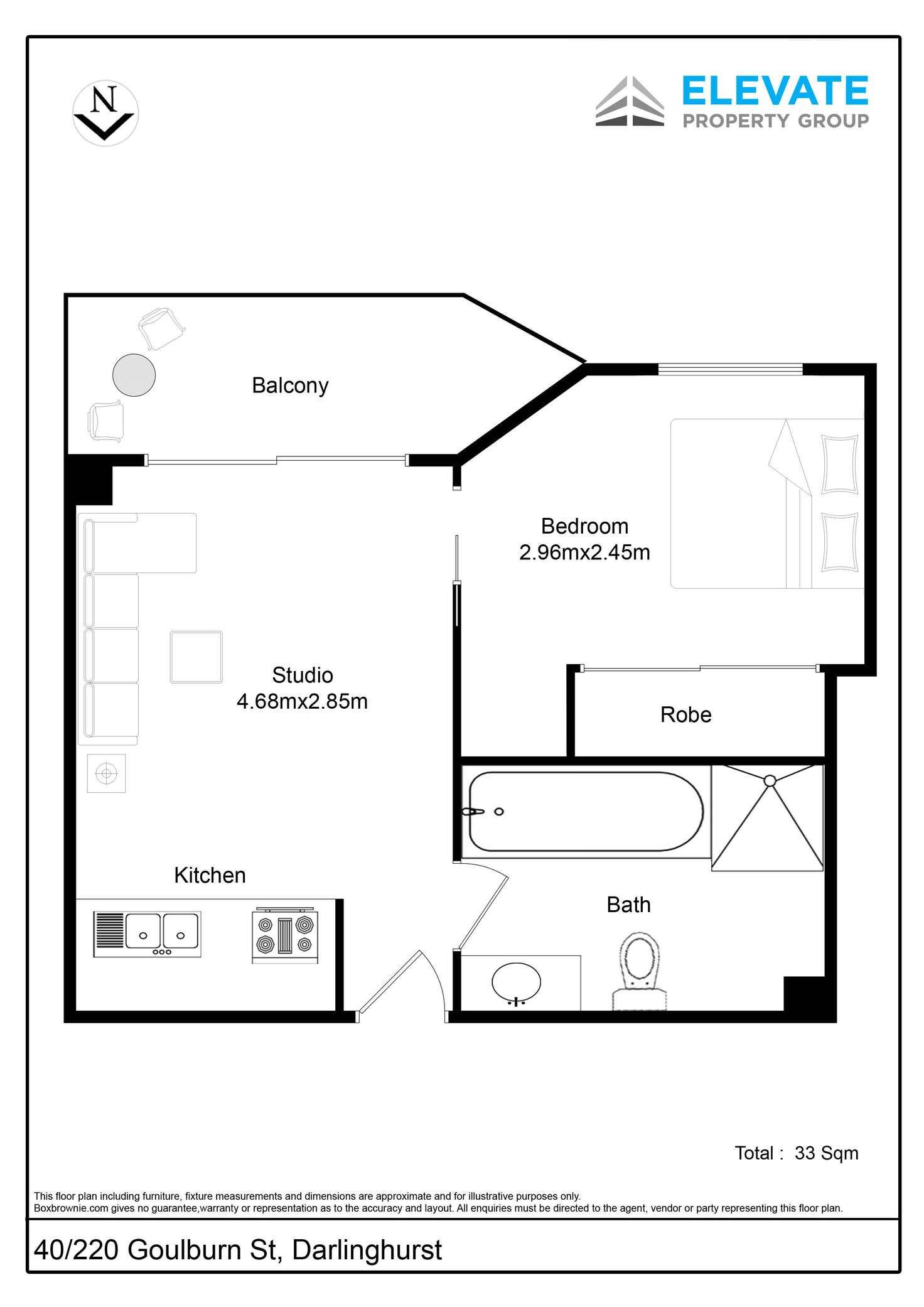 Floorplan of Homely unit listing, Level 8/40/220 Goulburn Street, Darlinghurst NSW 2010