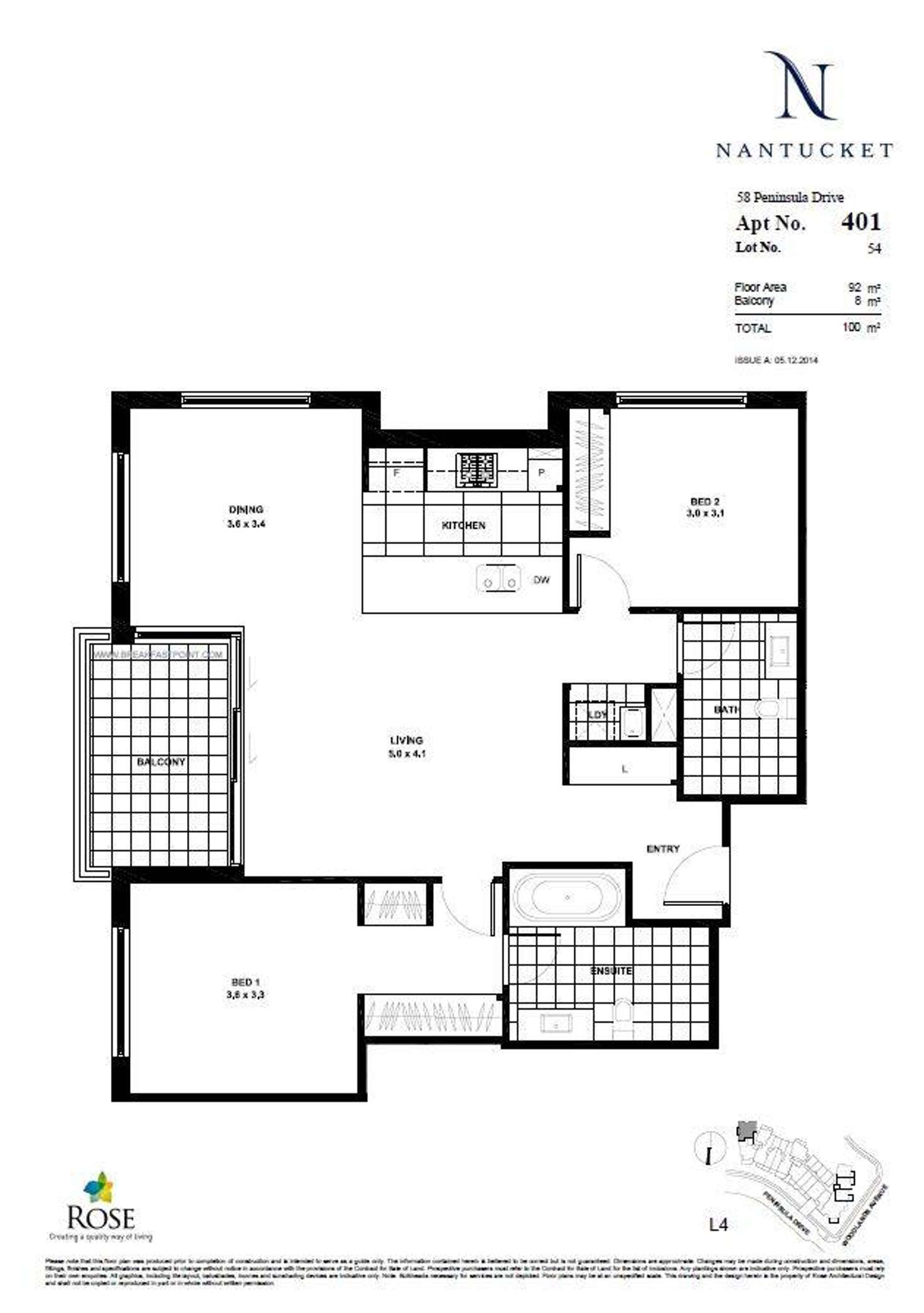 Floorplan of Homely apartment listing, 401/58 Peninsula Drive, Breakfast Point NSW 2137