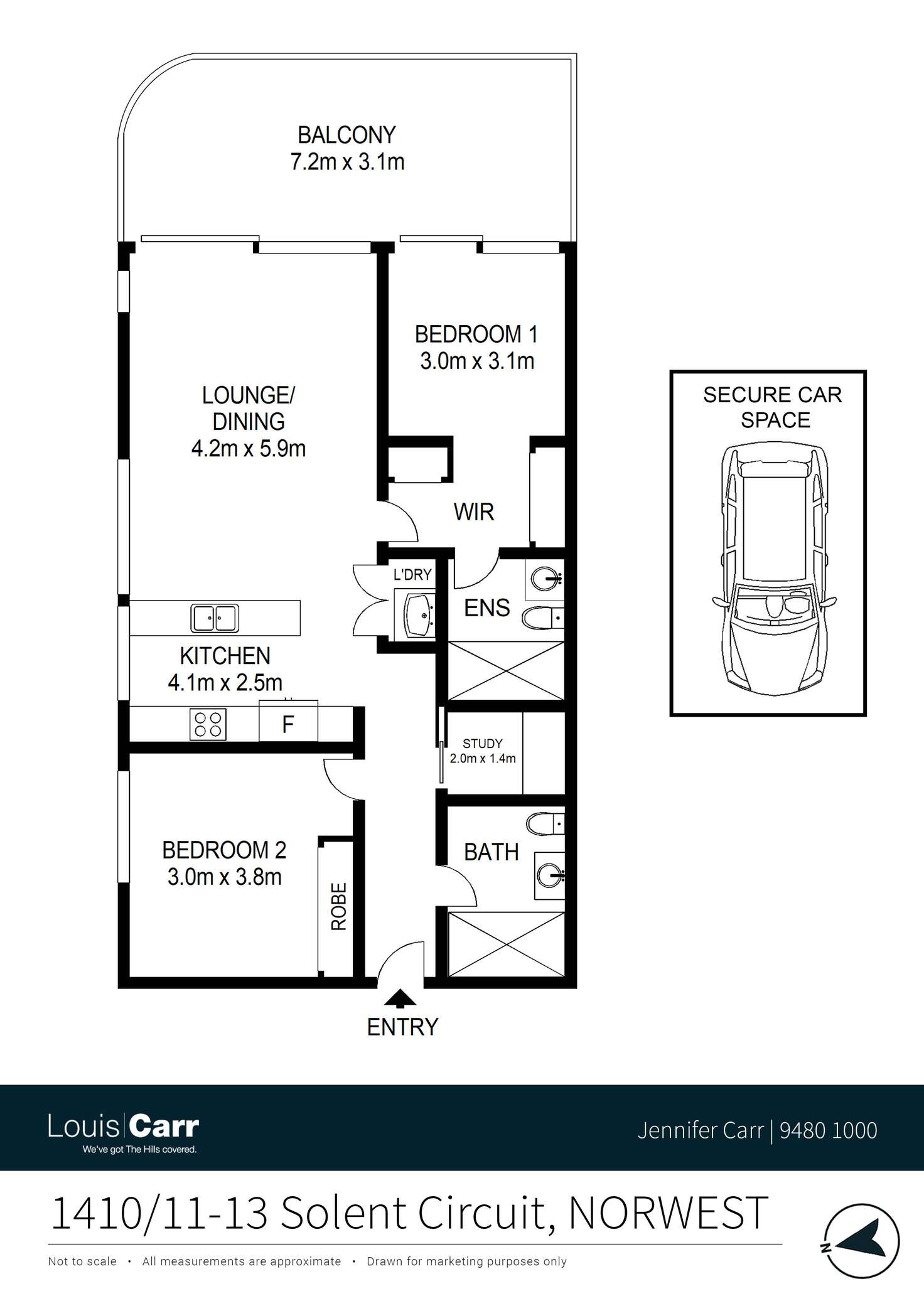 Floorplan of Homely apartment listing, Level 14/1410/11-13 Solent Circuit, Norwest NSW 2153
