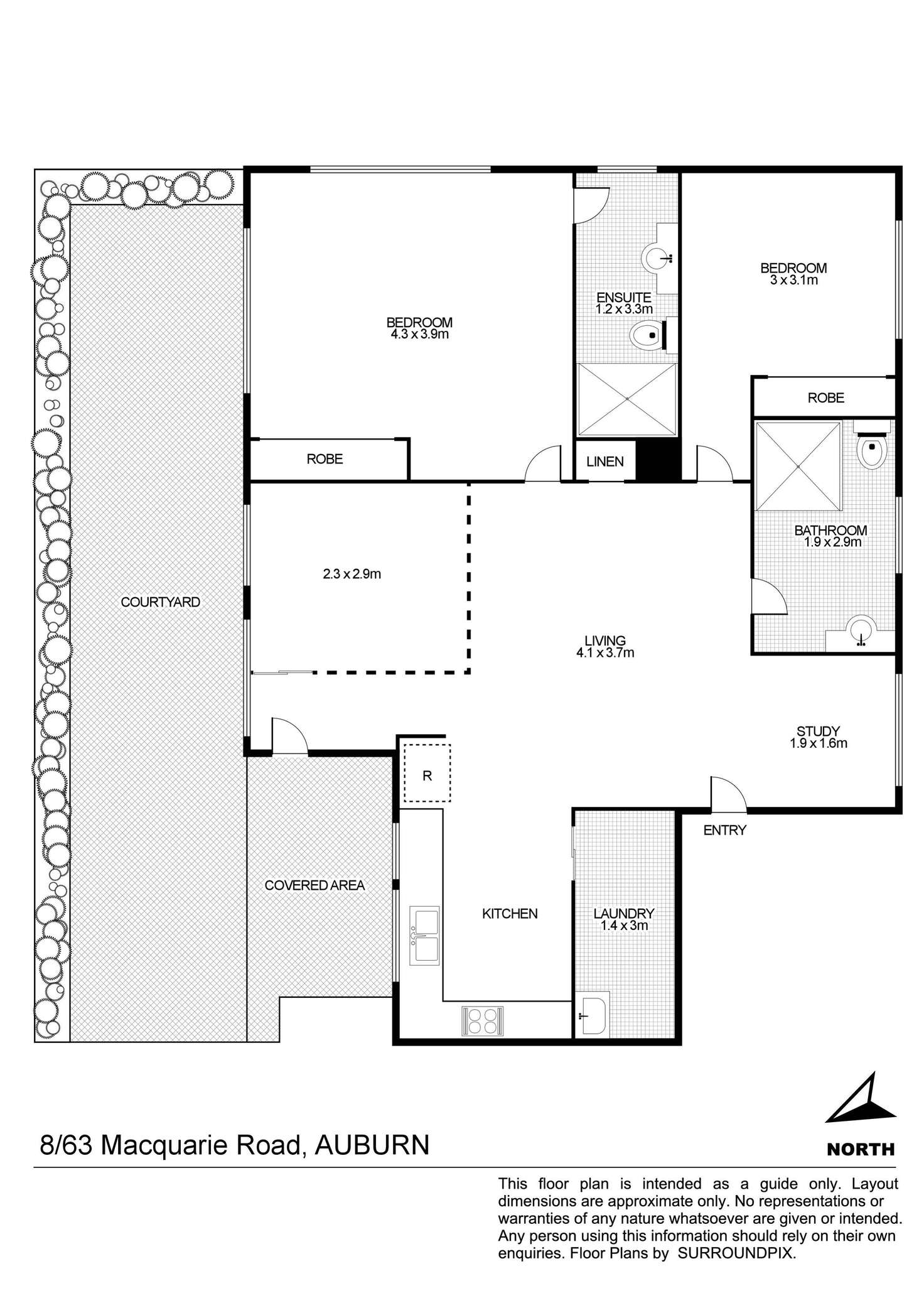 Floorplan of Homely unit listing, 8/63 Macquarie Road, Auburn NSW 2144