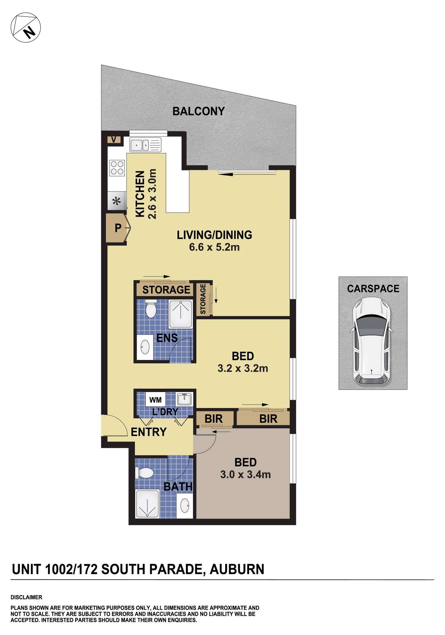 Floorplan of Homely apartment listing, 1002/172 South Parade, Auburn NSW 2144