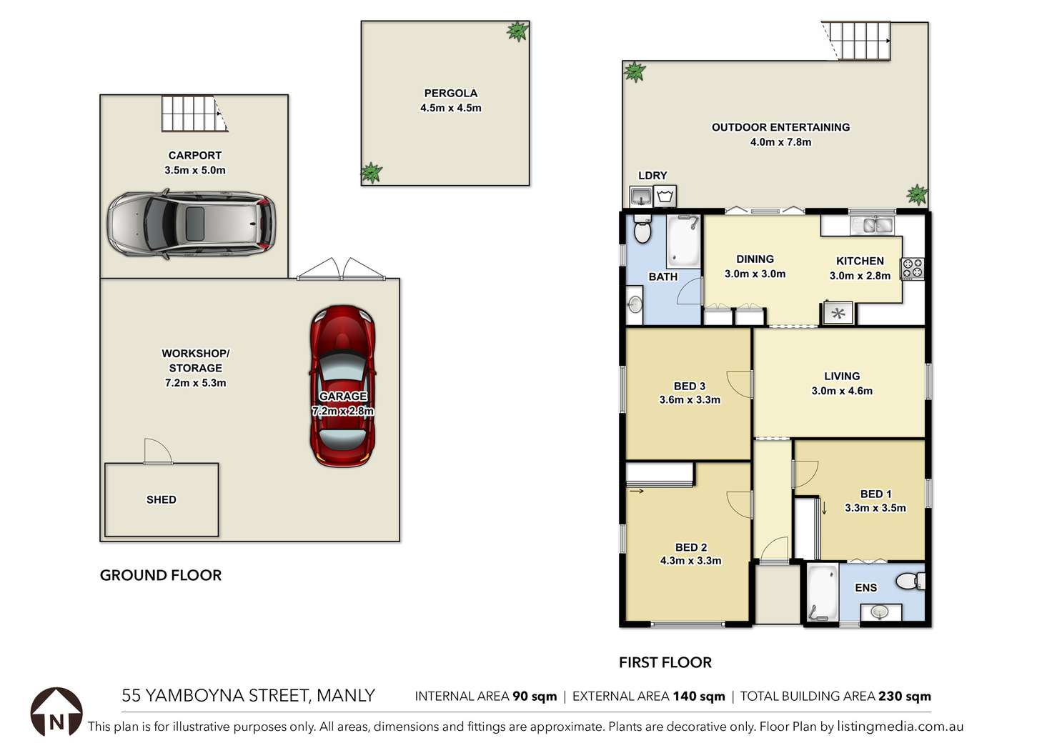 Floorplan of Homely house listing, 55 Yamboyna Street, Manly QLD 4179