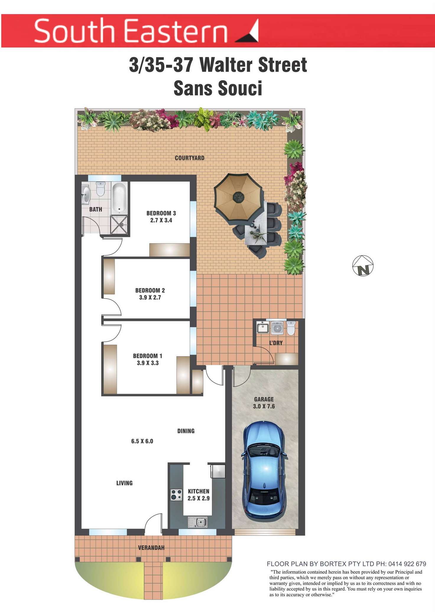 Floorplan of Homely villa listing, 3/35-37 Walter Street, Sans Souci NSW 2219