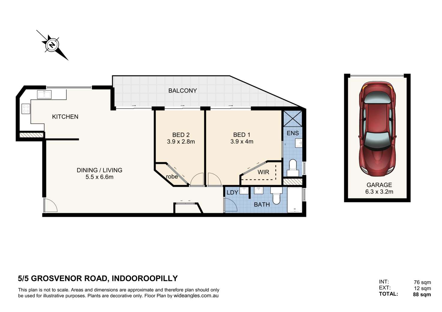 Floorplan of Homely unit listing, 5/5 Grosvenor Road, Indooroopilly QLD 4068