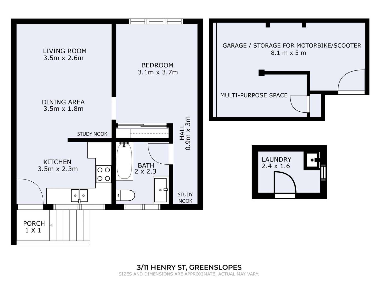 Floorplan of Homely unit listing, 3/11 Henry Street, Greenslopes QLD 4120