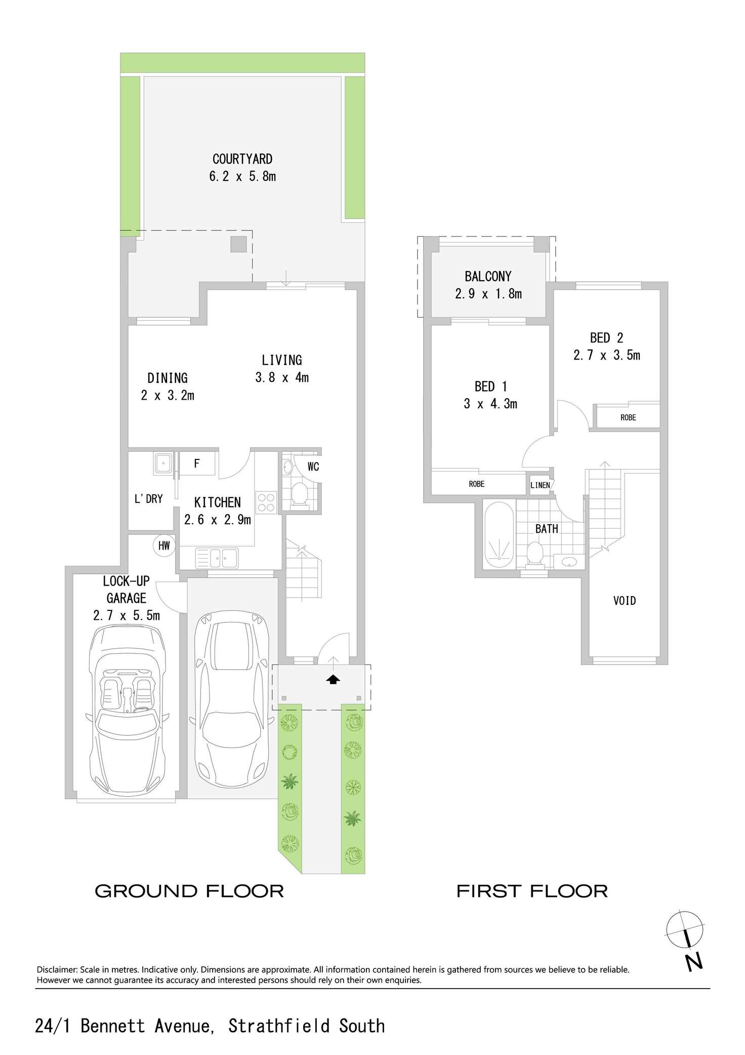 Floorplan of Homely townhouse listing, 24/1 Bennett Avenue, Strathfield South NSW 2136