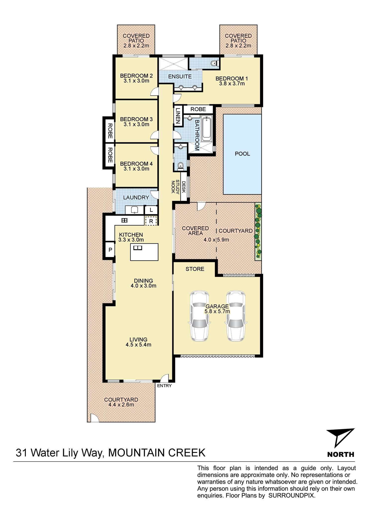 Floorplan of Homely house listing, 31 Water Lily Way, Mountain Creek QLD 4557