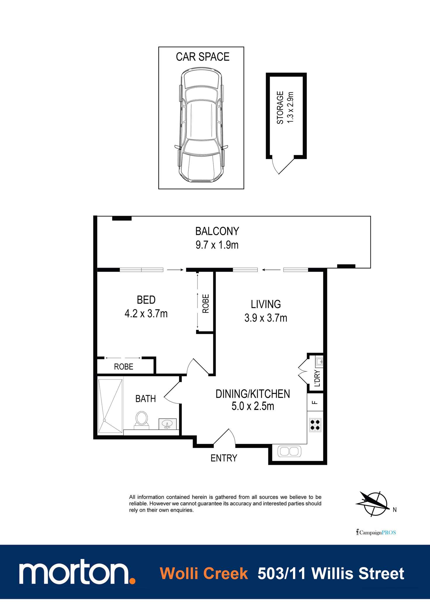 Floorplan of Homely apartment listing, 503/11 Willis Street, Wolli Creek NSW 2205