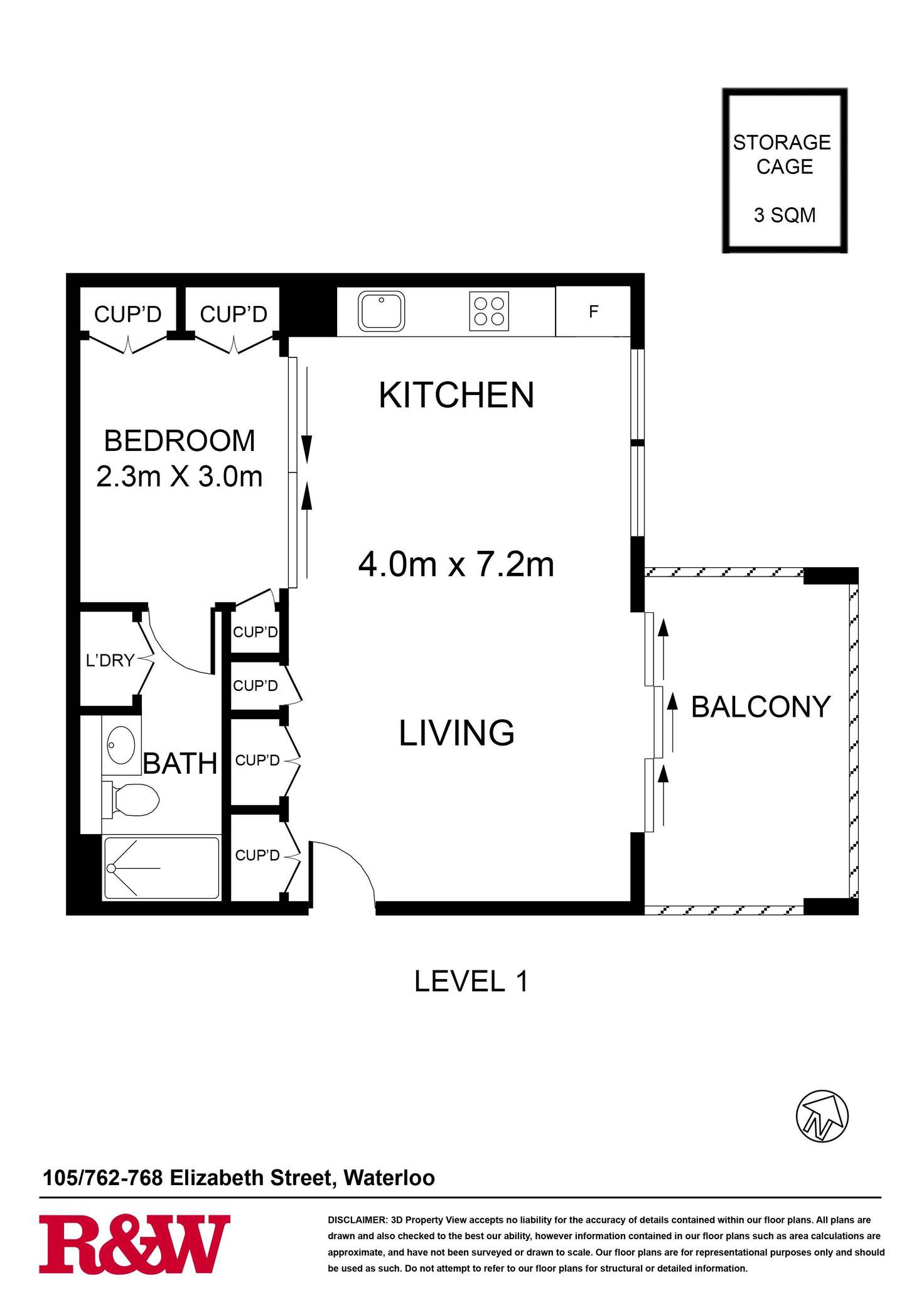 Floorplan of Homely apartment listing, 105/762-768 Elizabeth Street, Waterloo NSW 2017