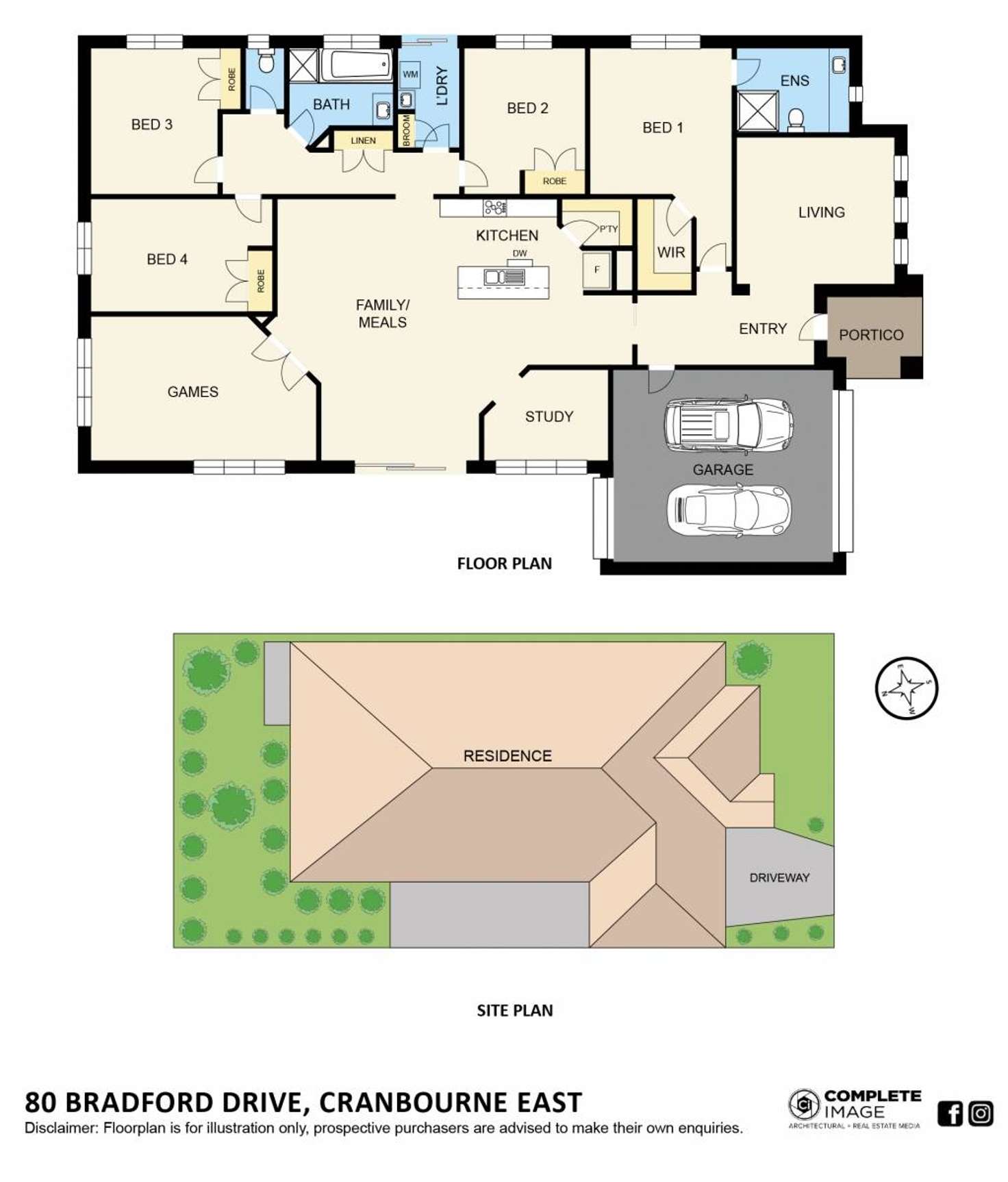 Floorplan of Homely house listing, 80 Bradford Drive, Cranbourne East VIC 3977