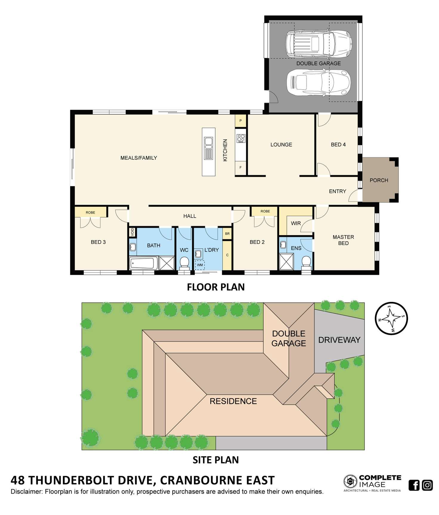 Floorplan of Homely house listing, 48 Thunderbolt Drive, Cranbourne East VIC 3977