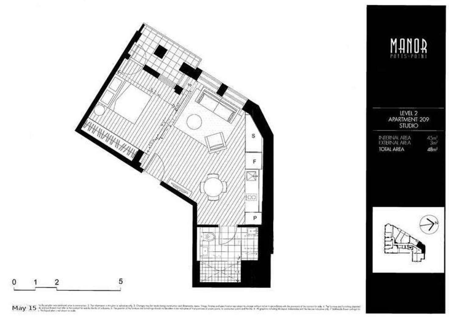 Floorplan of Homely studio listing, 209/18 Bayswater Road, Potts Point NSW 2011