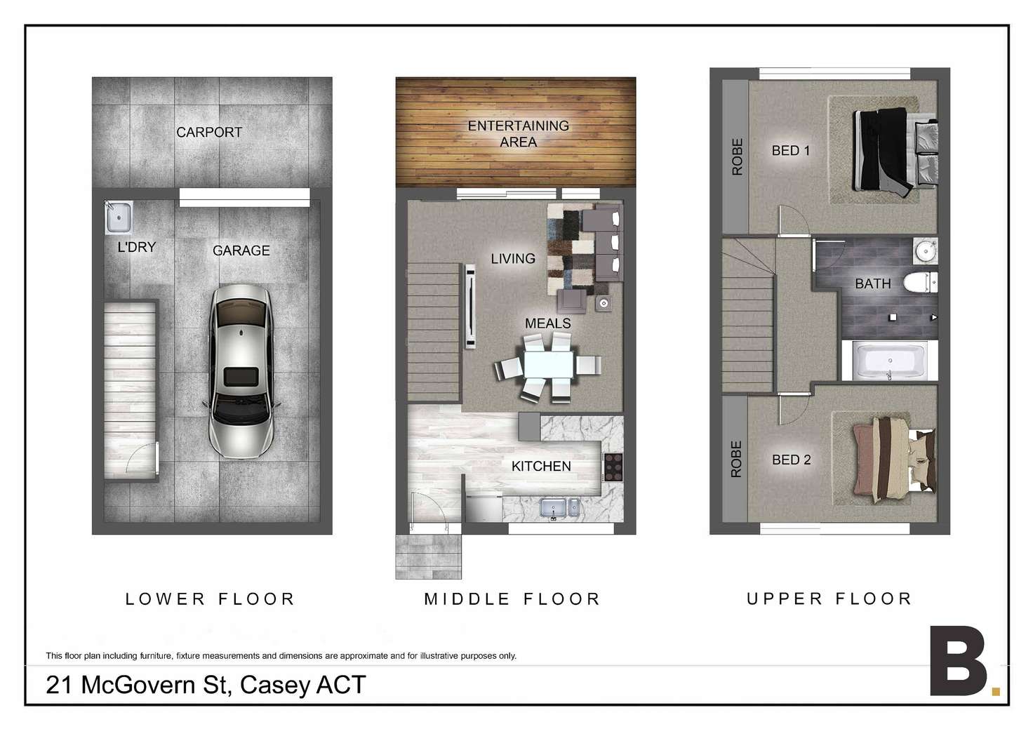 Floorplan of Homely townhouse listing, 21 McGovern Street, Casey ACT 2913