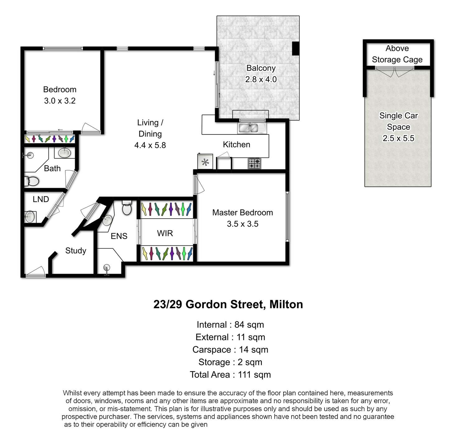 Floorplan of Homely unit listing, 23/29 Gordon Street, Milton QLD 4064