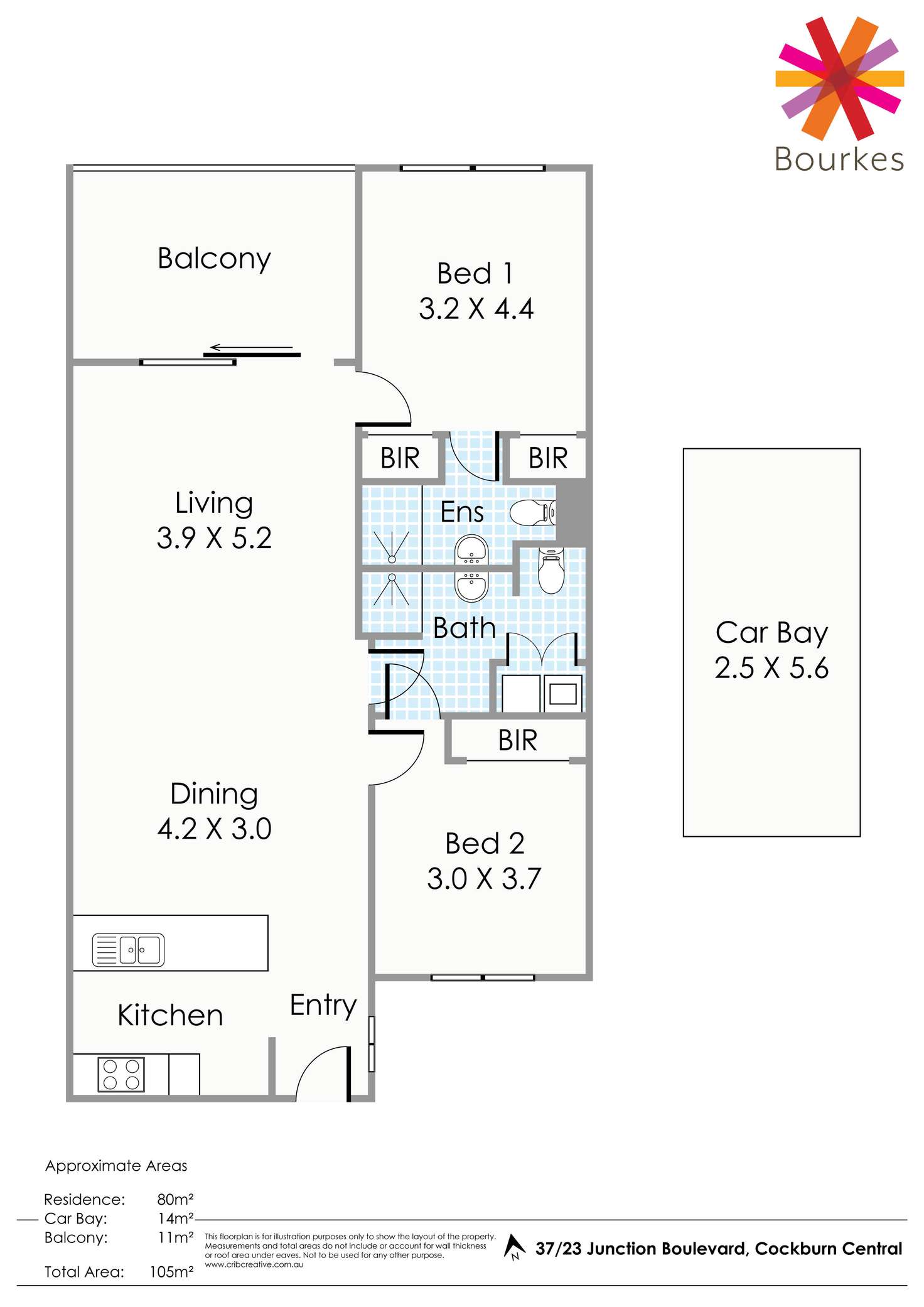 Floorplan of Homely apartment listing, 37/23 Junction Boulevard, Cockburn Central WA 6164