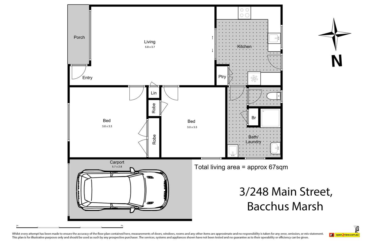 Floorplan of Homely unit listing, 3/248 Main Street, Bacchus Marsh VIC 3340