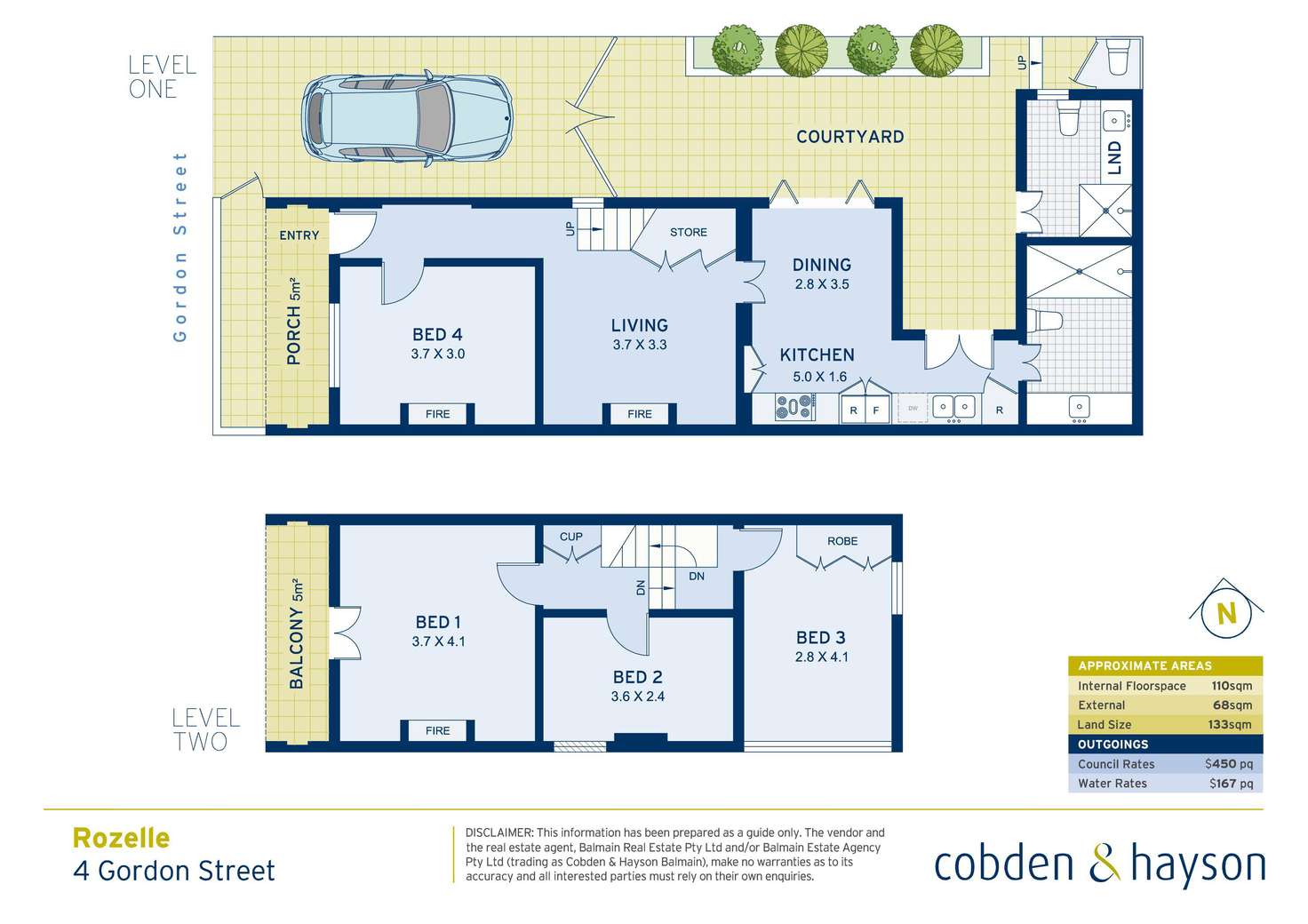 Floorplan of Homely house listing, 4 Gordon Street, Rozelle NSW 2039