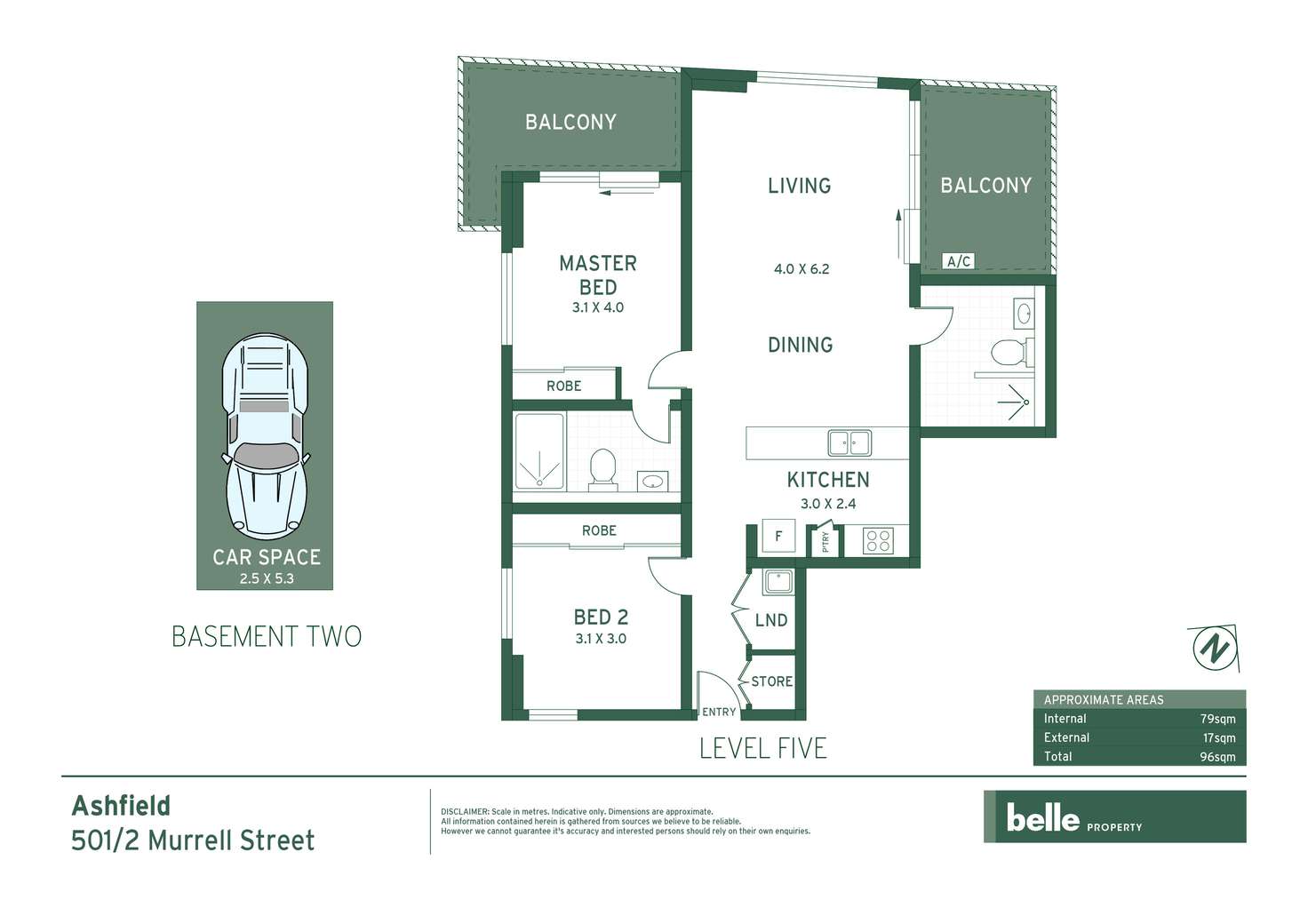 Floorplan of Homely apartment listing, 501/2 Murrell Street, Ashfield NSW 2131