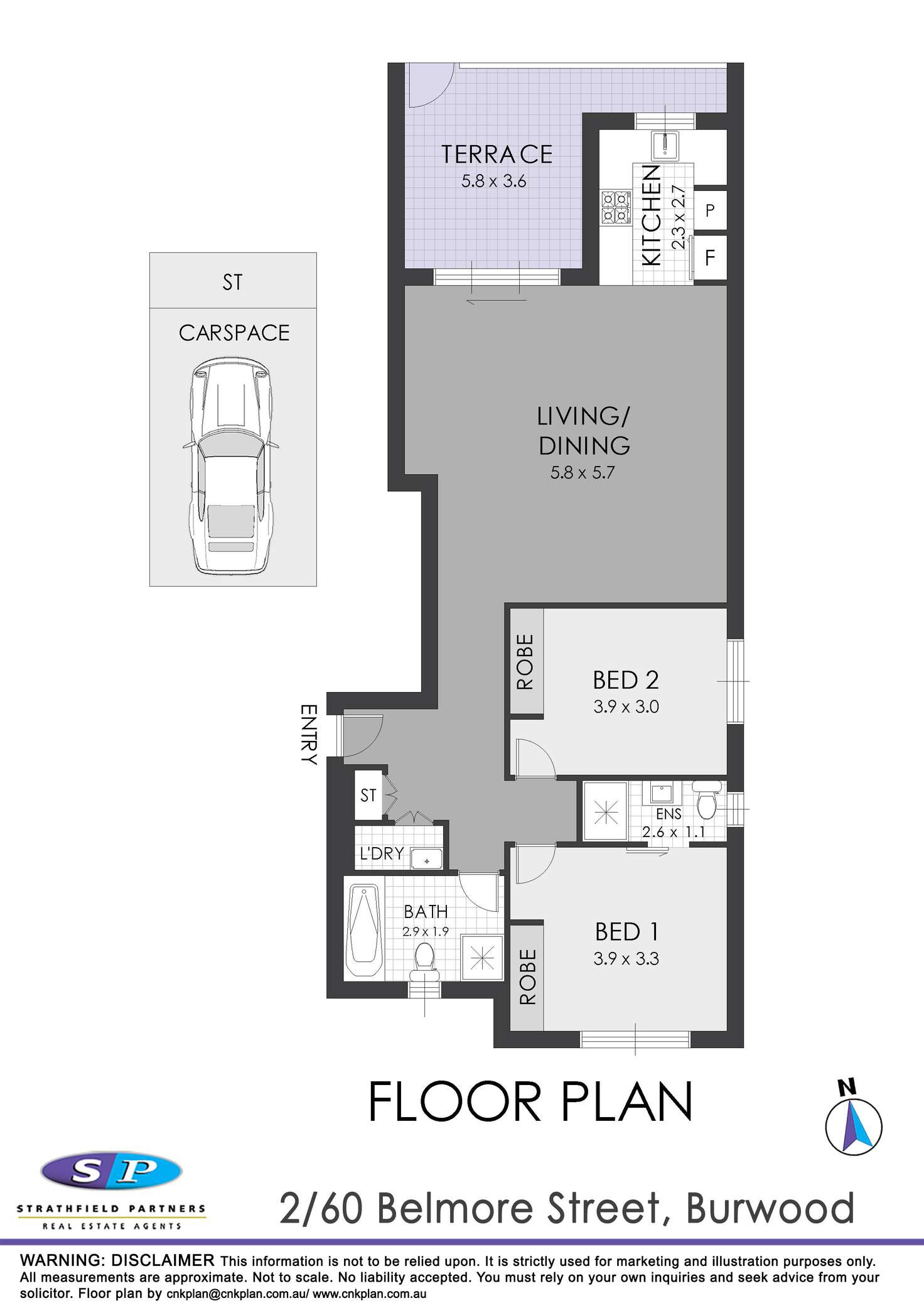 Floorplan of Homely apartment listing, 2/60 Belmore Street, Burwood NSW 2134