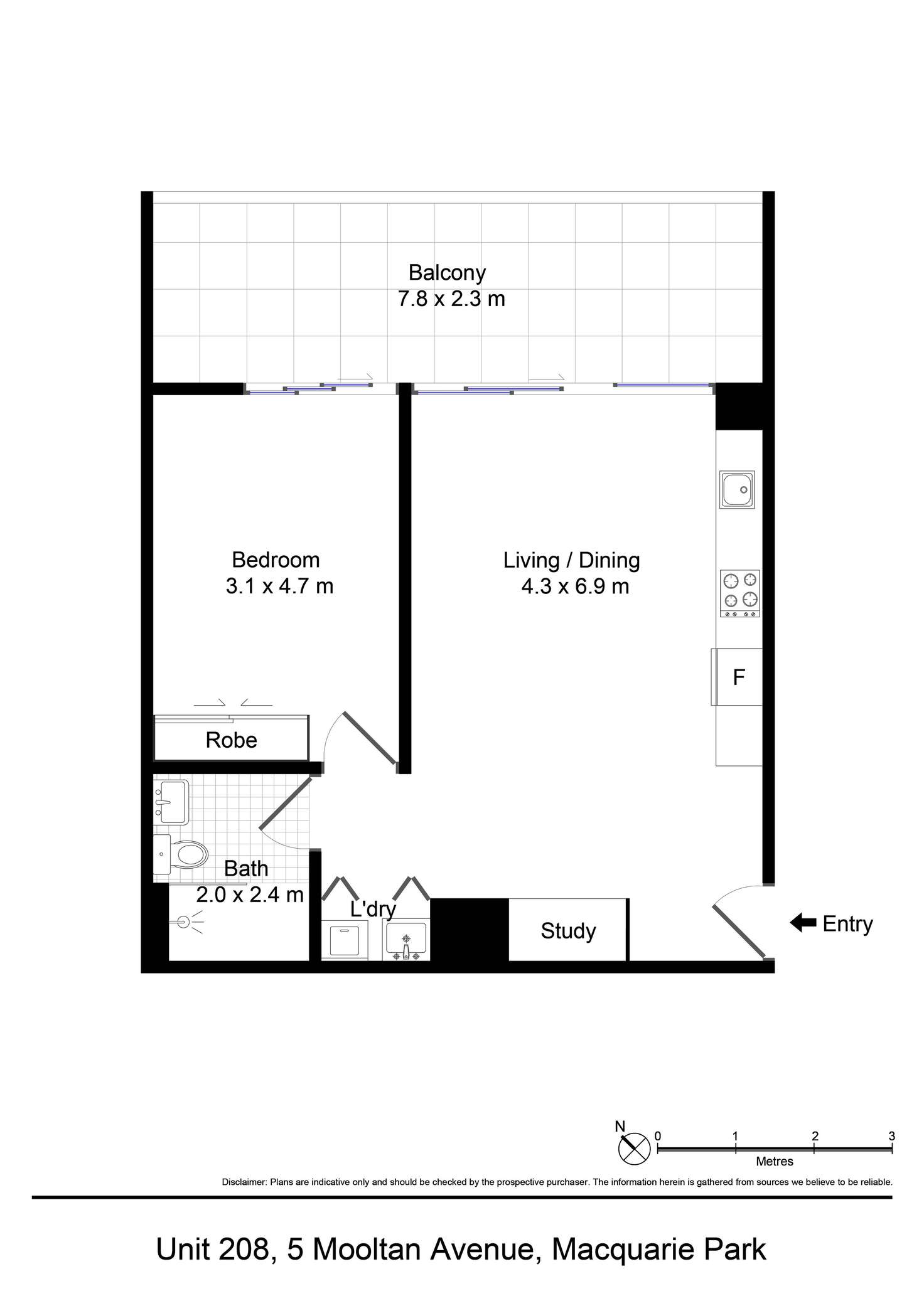 Floorplan of Homely apartment listing, 208/5 Mooltan Avenue, Macquarie Park NSW 2113