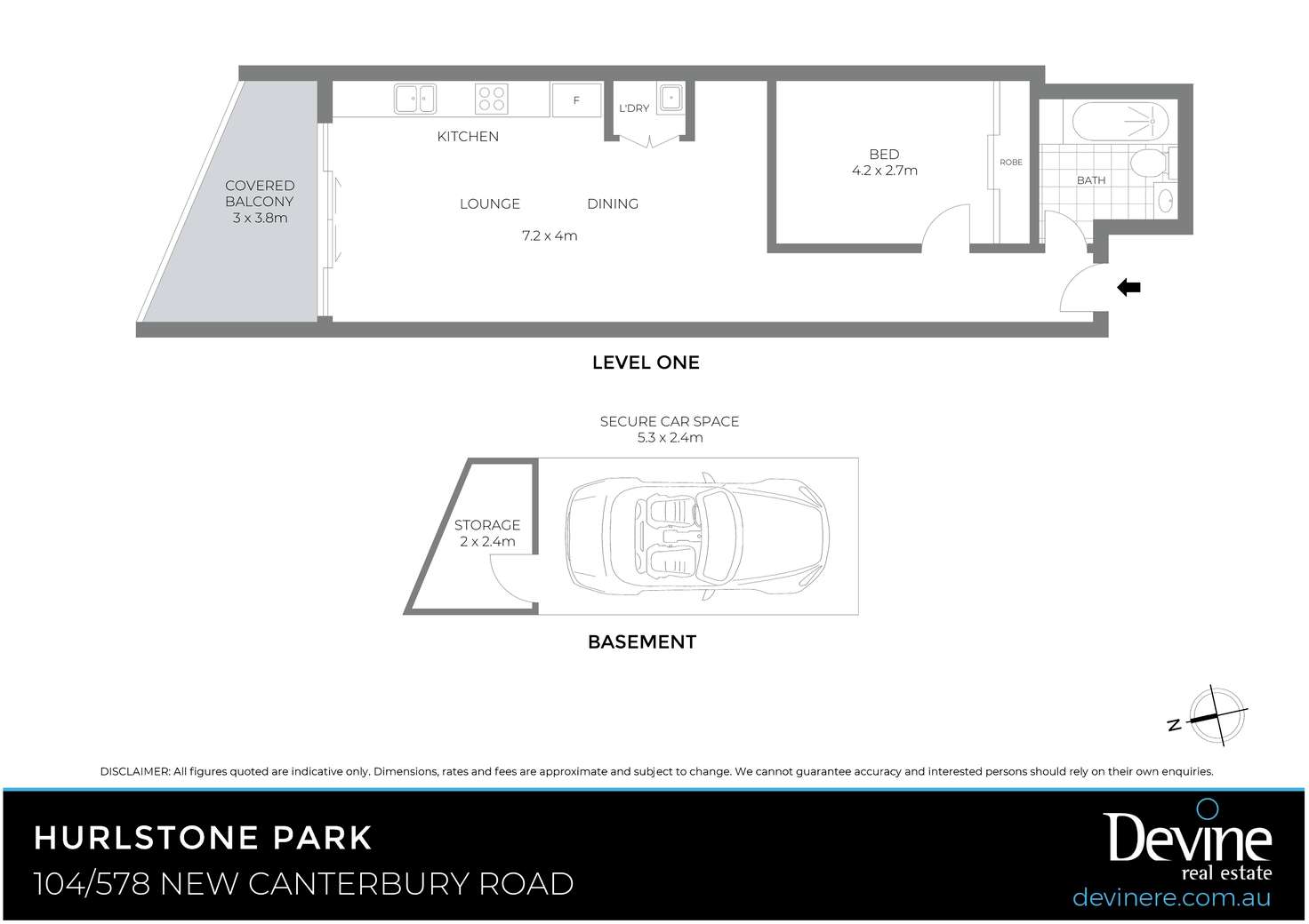 Floorplan of Homely apartment listing, 104/578 New Canterbury Road, Hurlstone Park NSW 2193