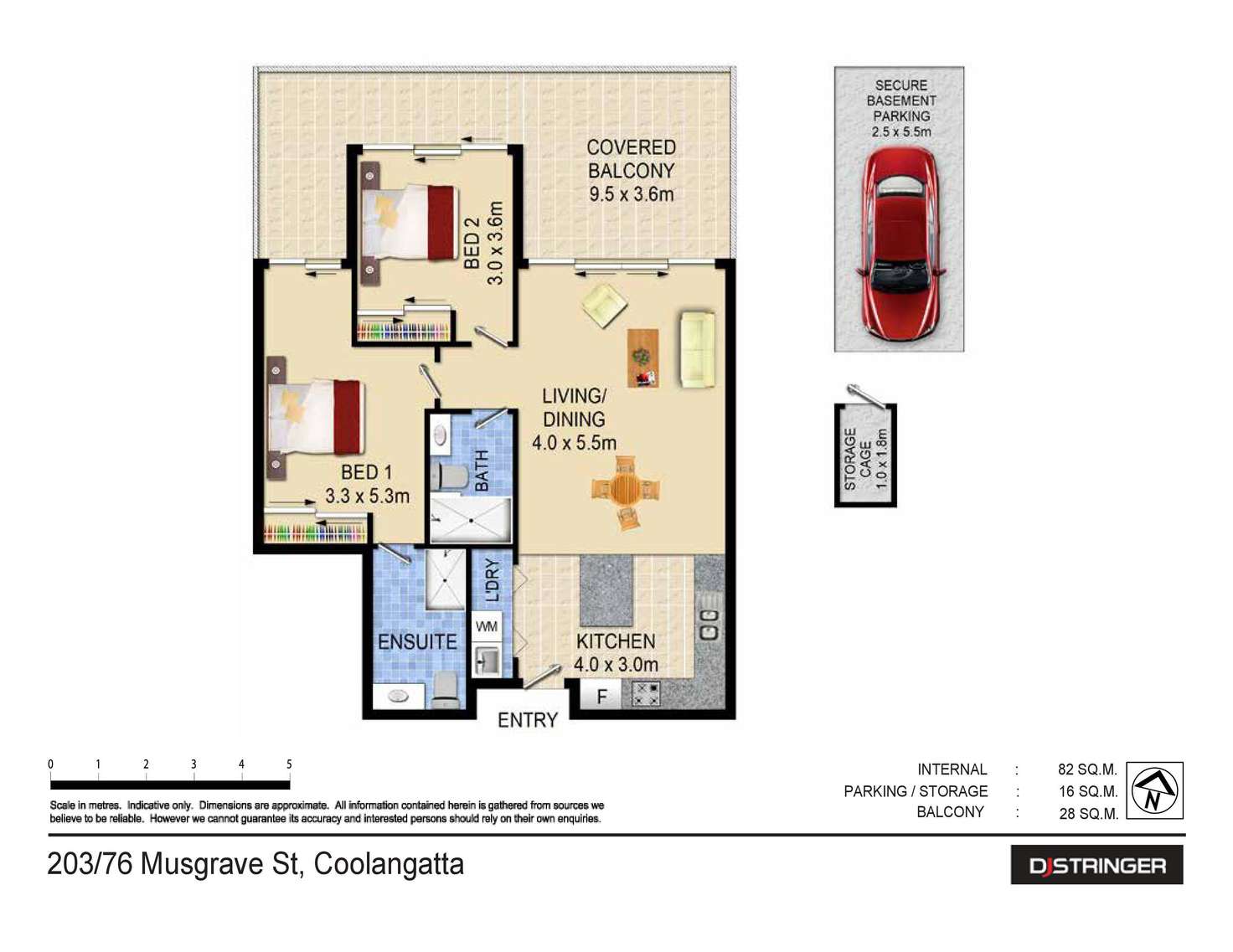 Floorplan of Homely unit listing, 203/76 Musgrave Street, Kirra QLD 4225
