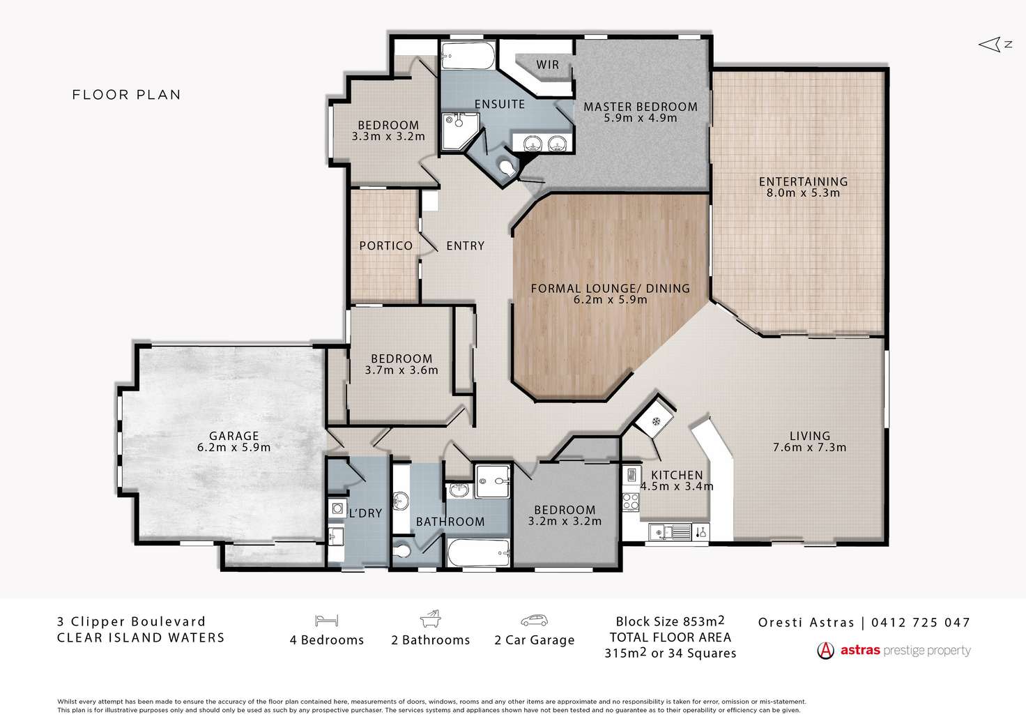 Floorplan of Homely house listing, 3 Clipper Boulevard, Clear Island Waters QLD 4226