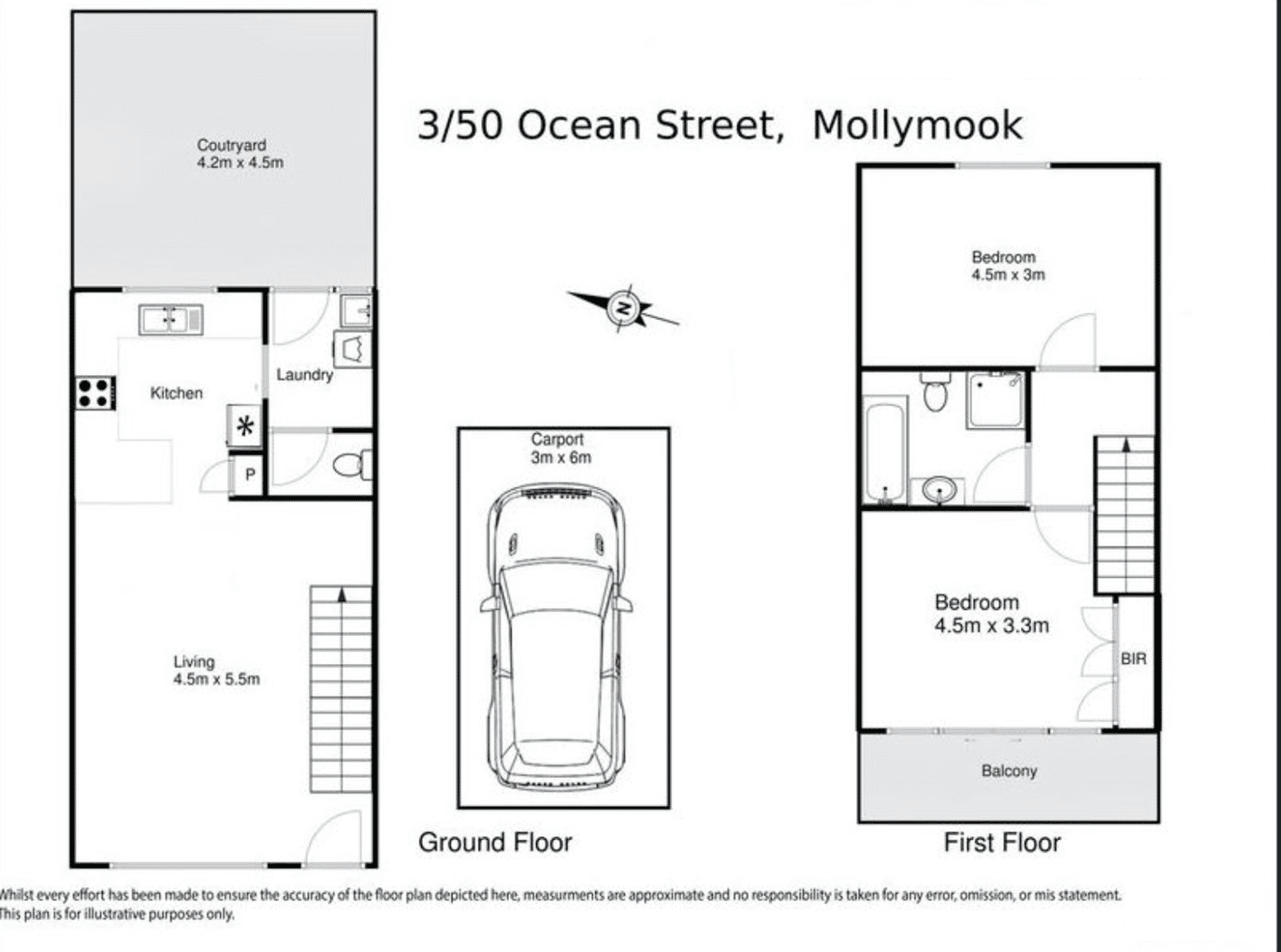 Floorplan of Homely townhouse listing, 3/50 Ocean Street, Mollymook NSW 2539