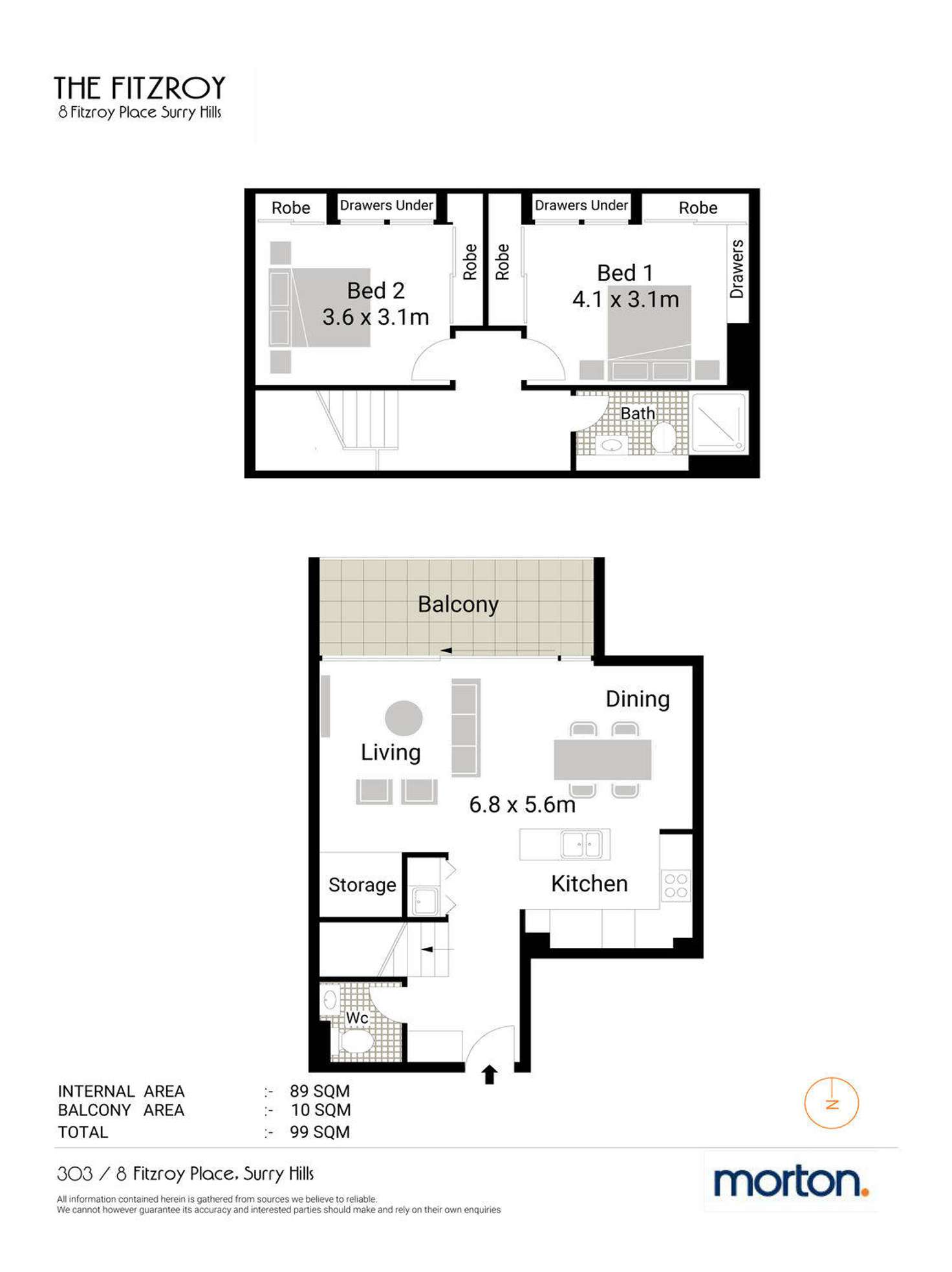 Floorplan of Homely apartment listing, 8-10 Fitzroy Place, Surry Hills NSW 2010