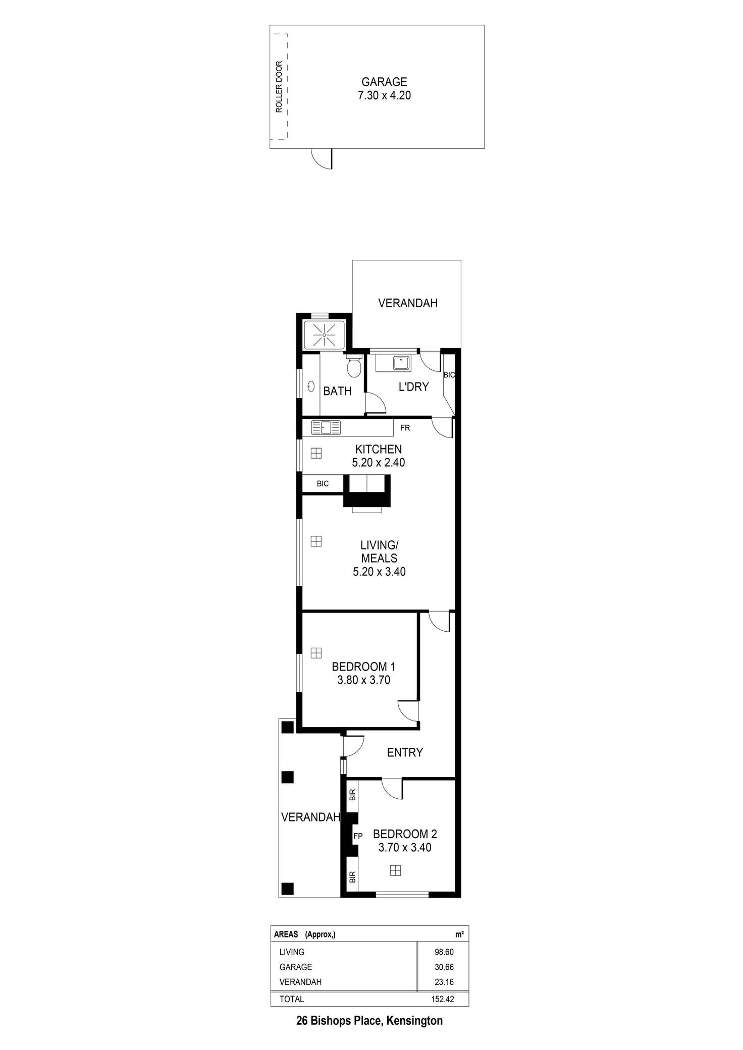 Floorplan of Homely house listing, 26 Bishops Place, Kensington SA 5068