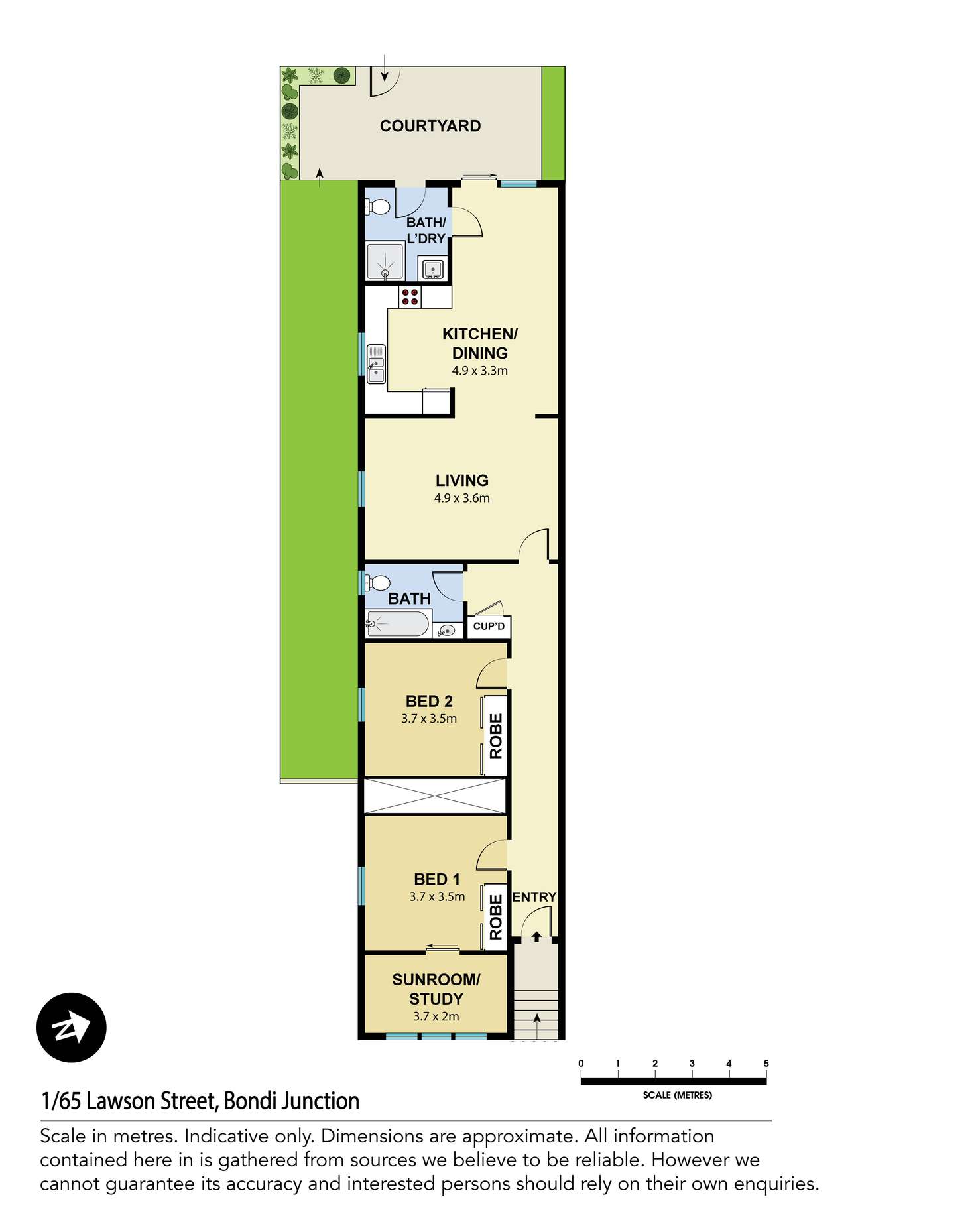Floorplan of Homely apartment listing, 1/65 Lawson Street, Bondi Junction NSW 2022