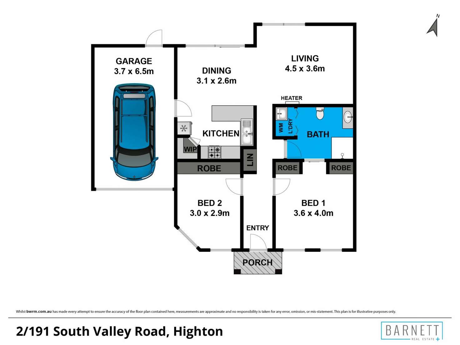 Floorplan of Homely unit listing, 2/191 South Valley Road, Highton VIC 3216